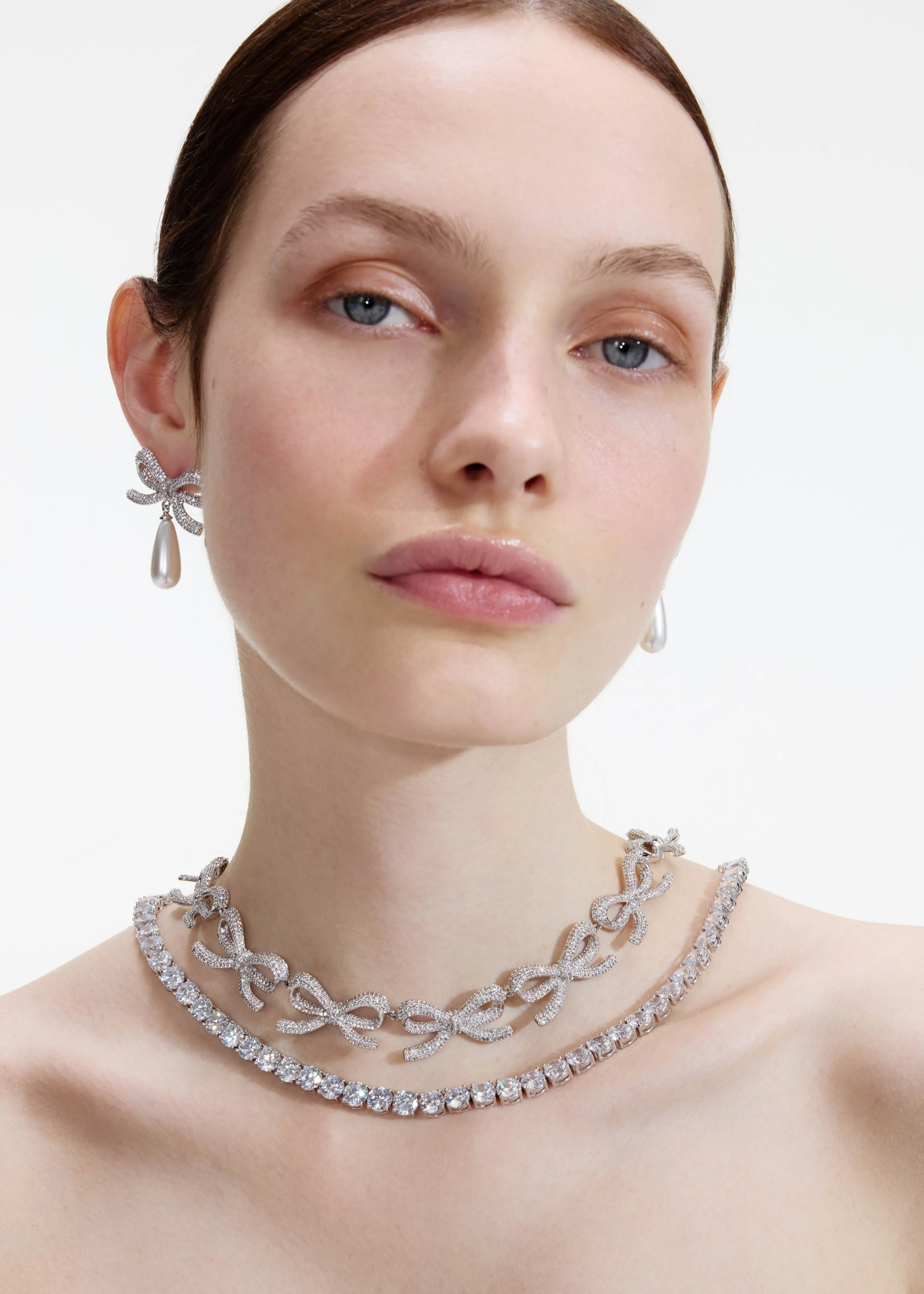 Crystal Bows Diamante Necklace Self Portrait