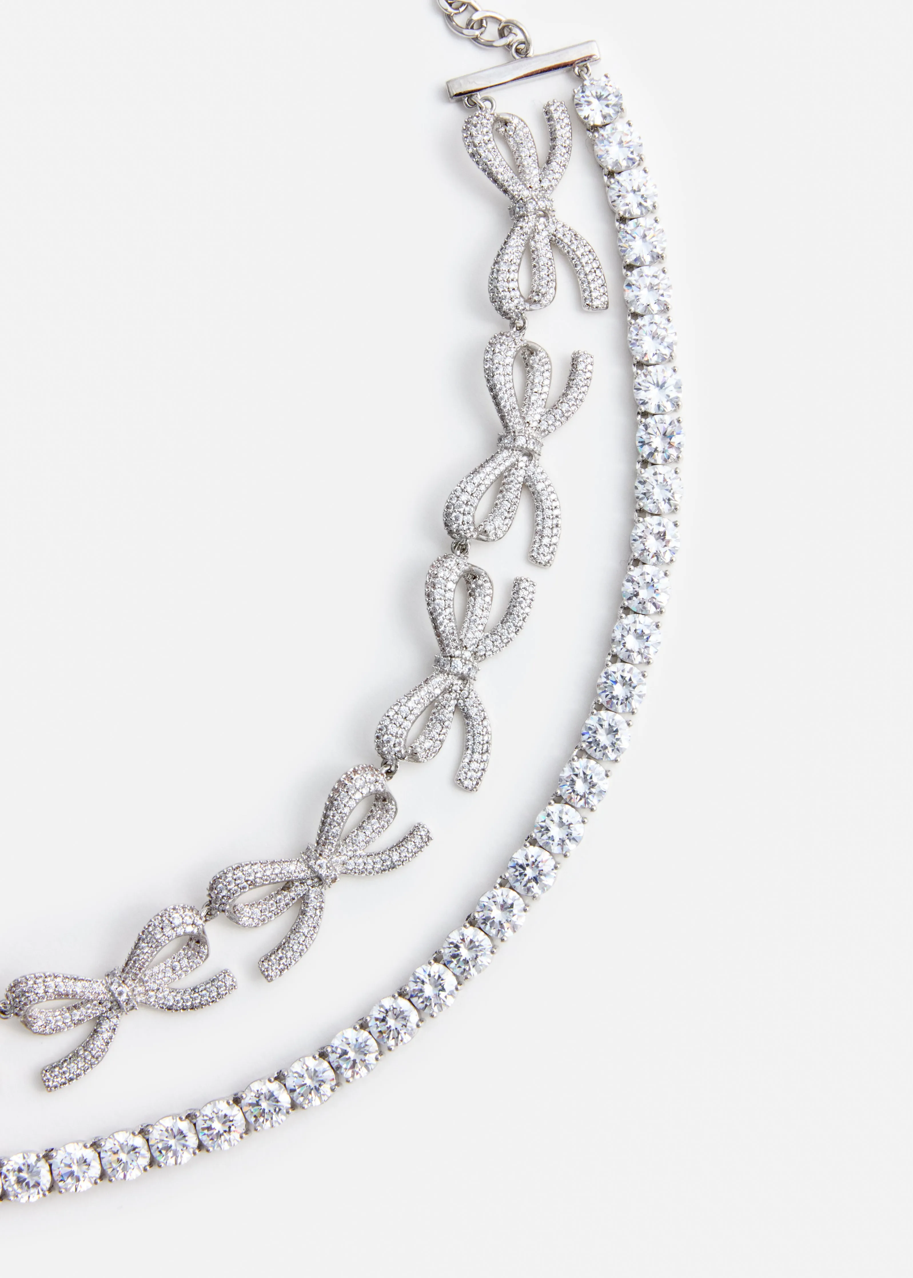 Crystal Bows Diamante Necklace Self Portrait