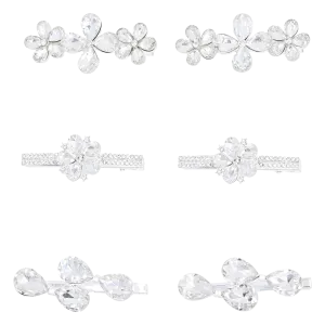 Crystal Flower & Droplet Hair Clips