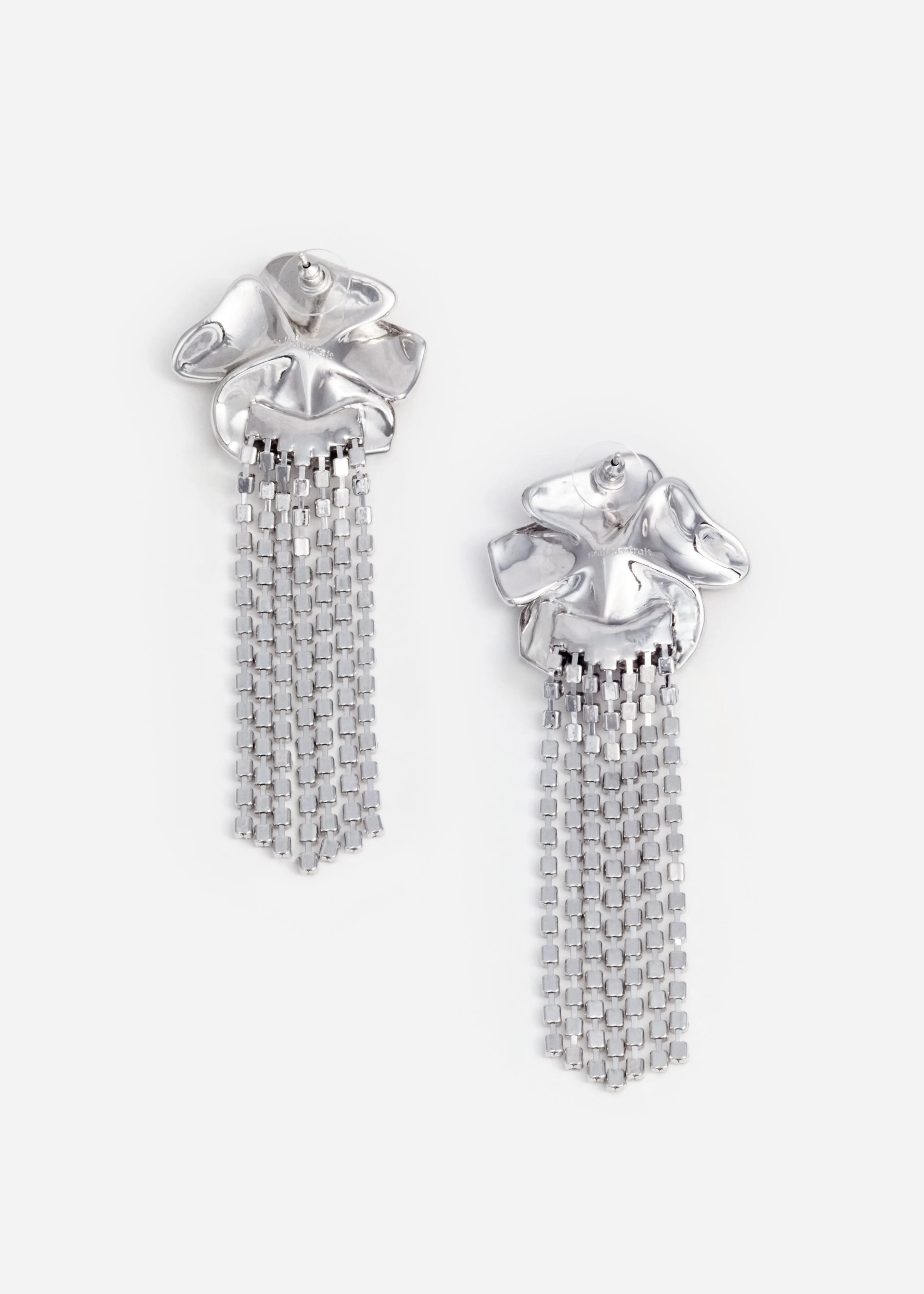 Crystal Flower Droplet Earrings Self Portrait
