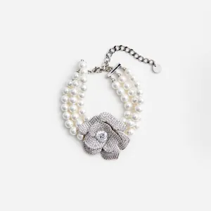 Crystal Flower Pearl Bracelet Self Portrait