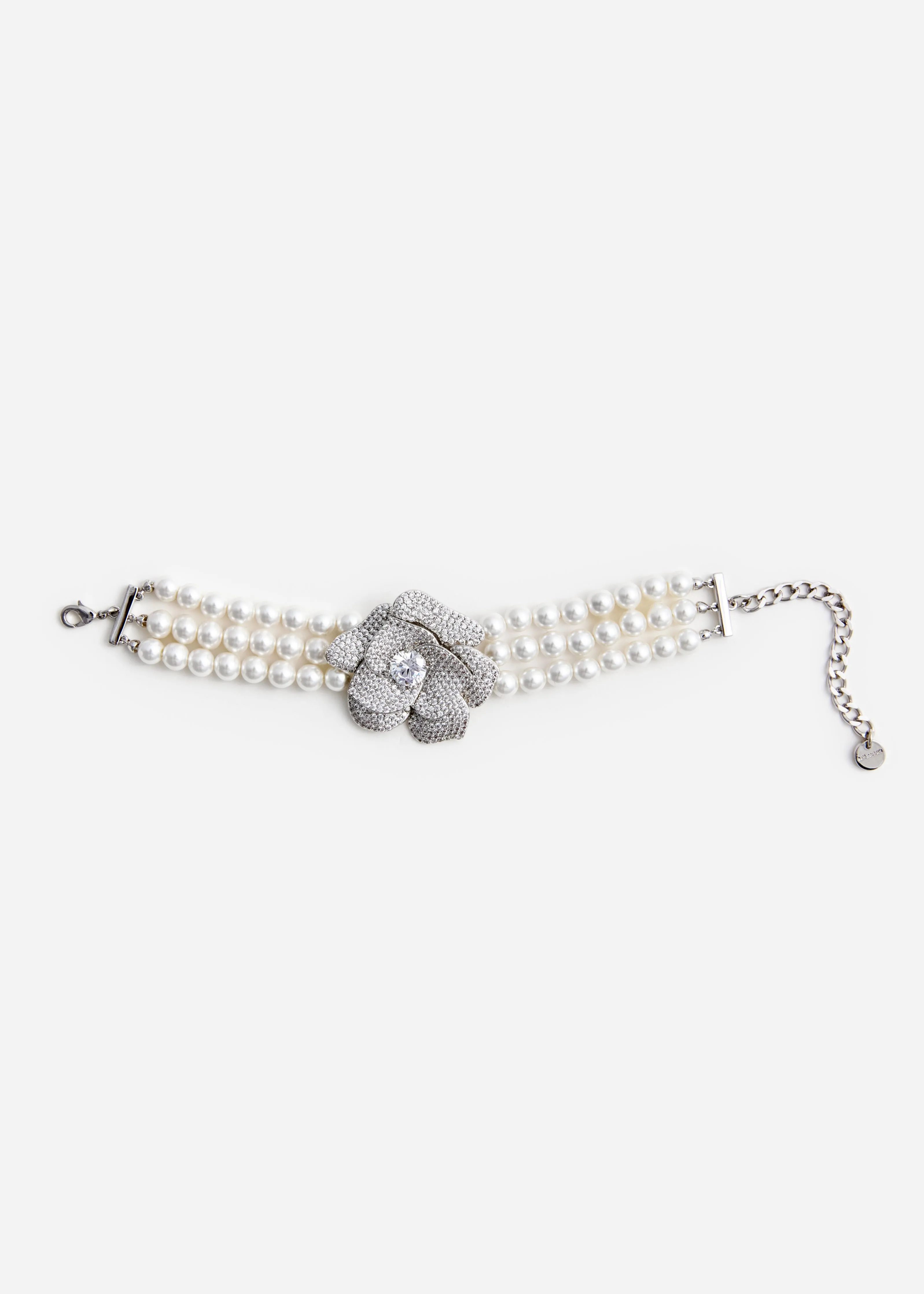 Crystal Flower Pearl Bracelet Self Portrait