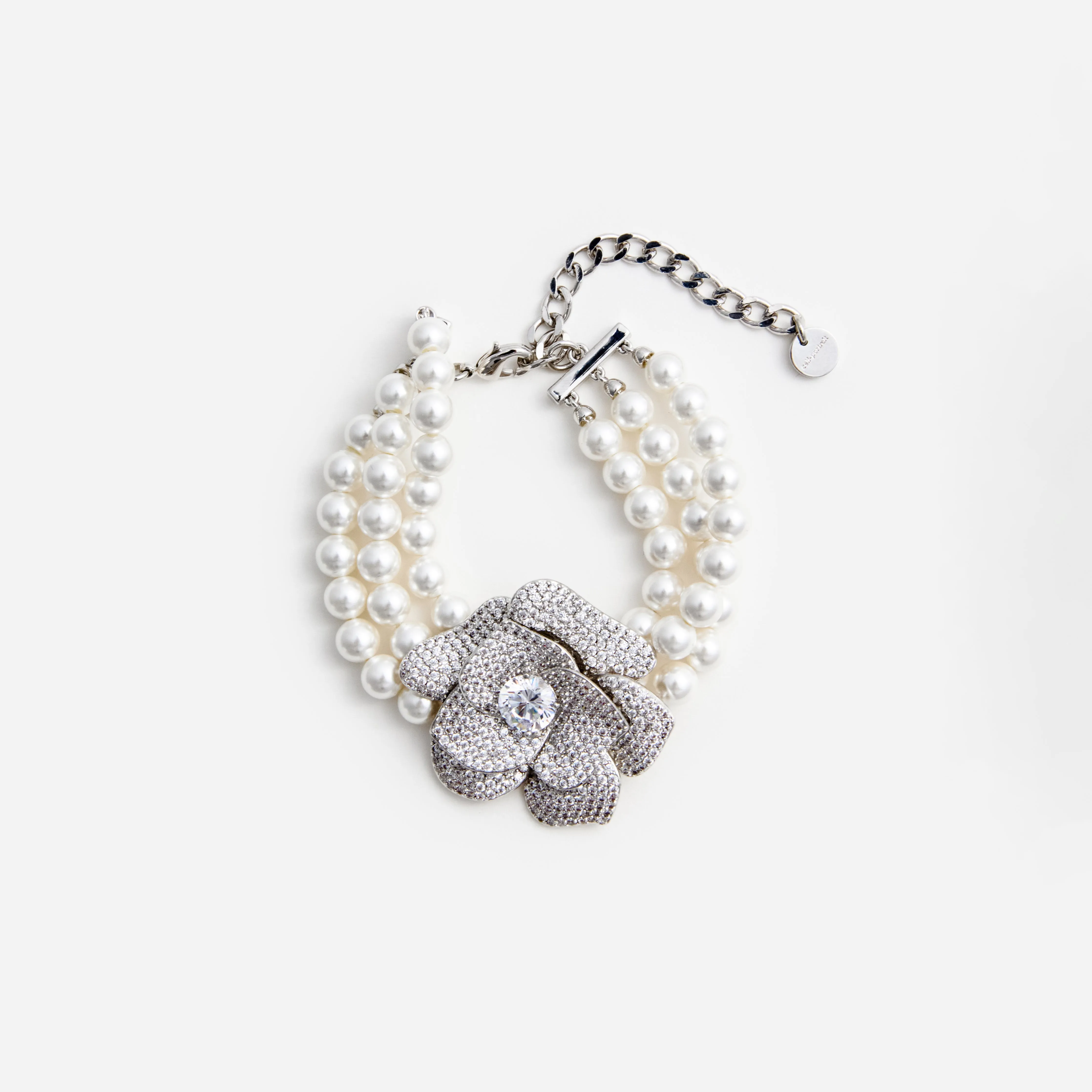 Crystal Flower Pearl Bracelet Self Portrait