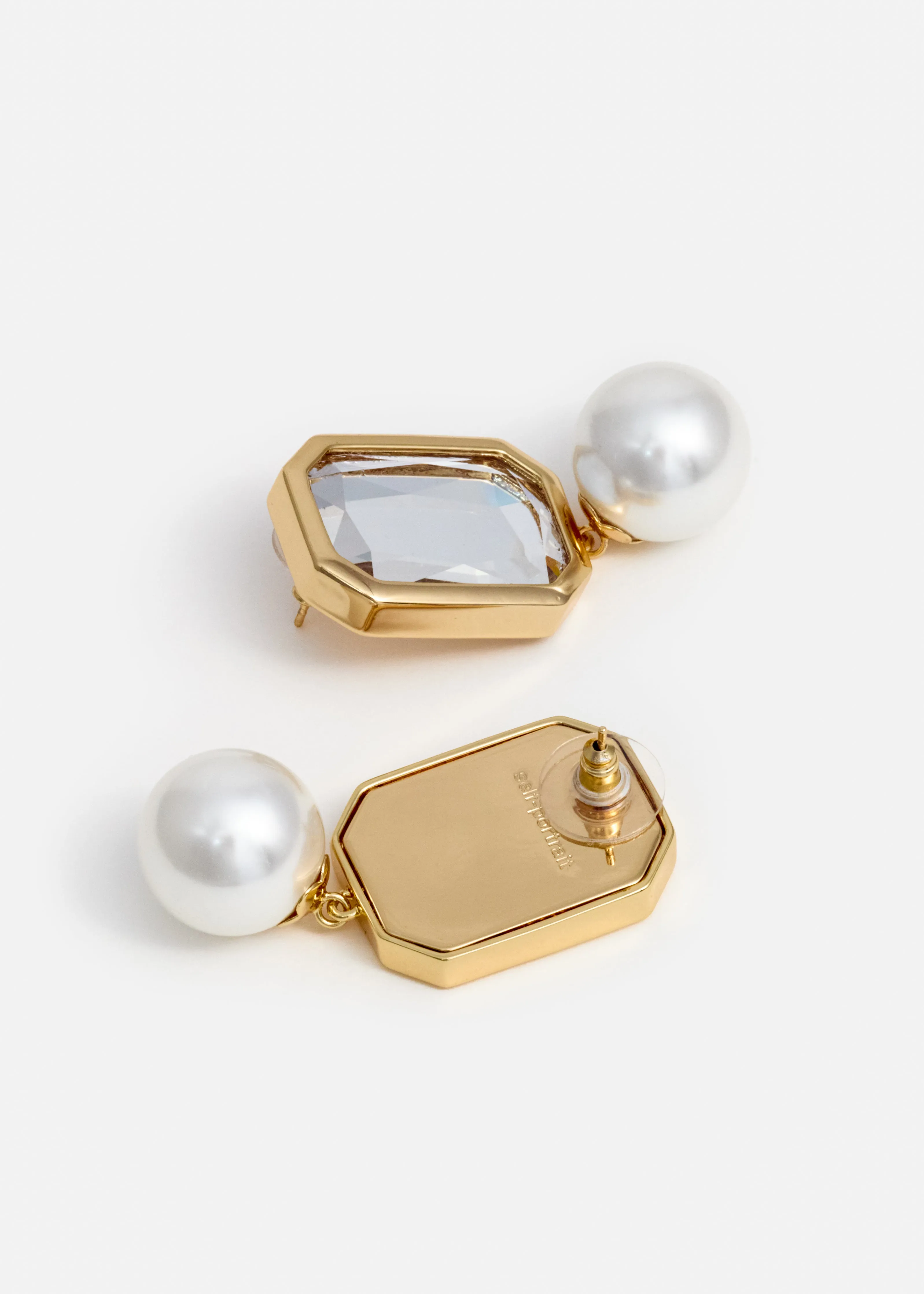 Crystal Pearl Tiered Earrings Self Portrait