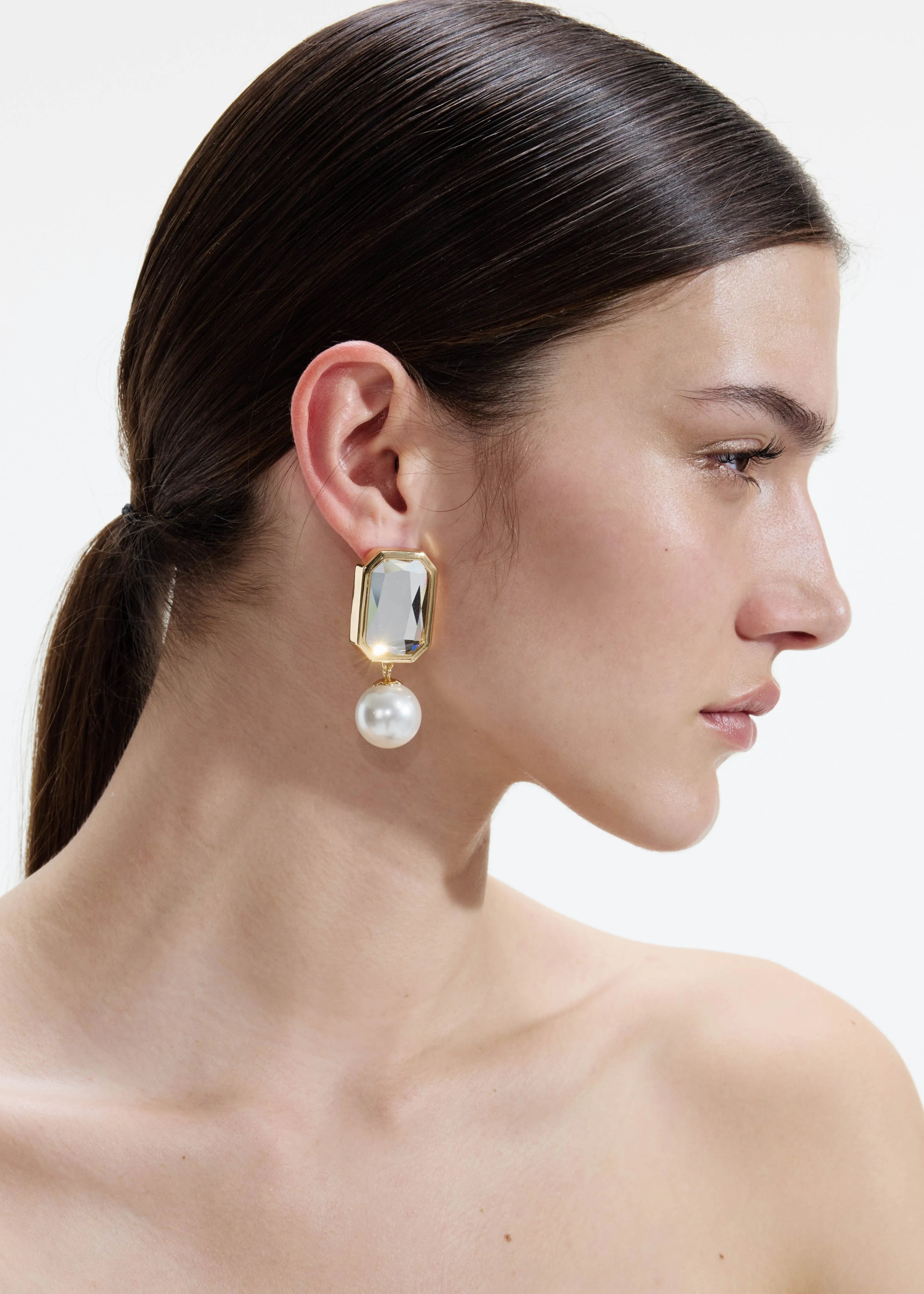 Crystal Pearl Tiered Earrings Self Portrait