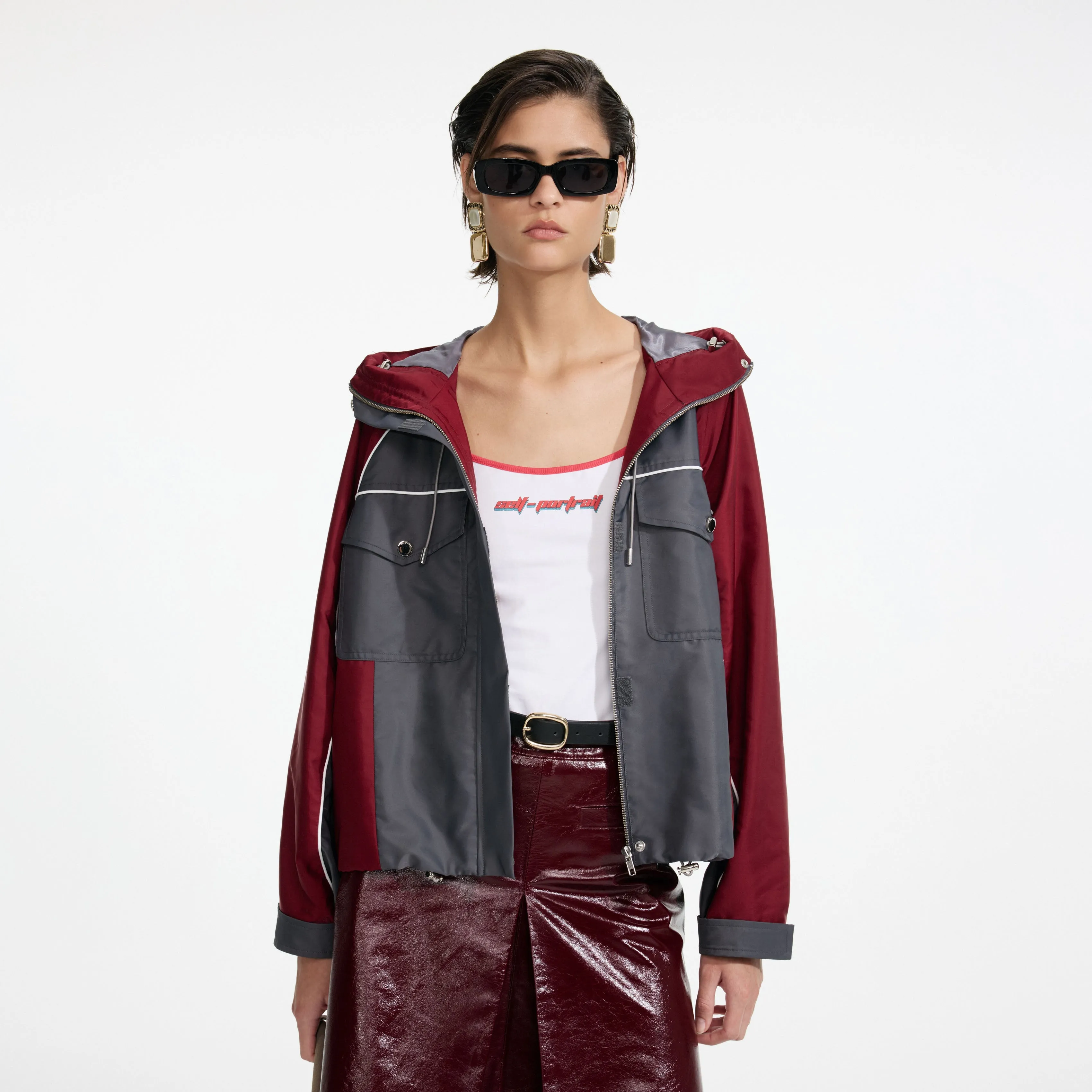 Dark Grey Nylon Windbreaker Self Portrait
