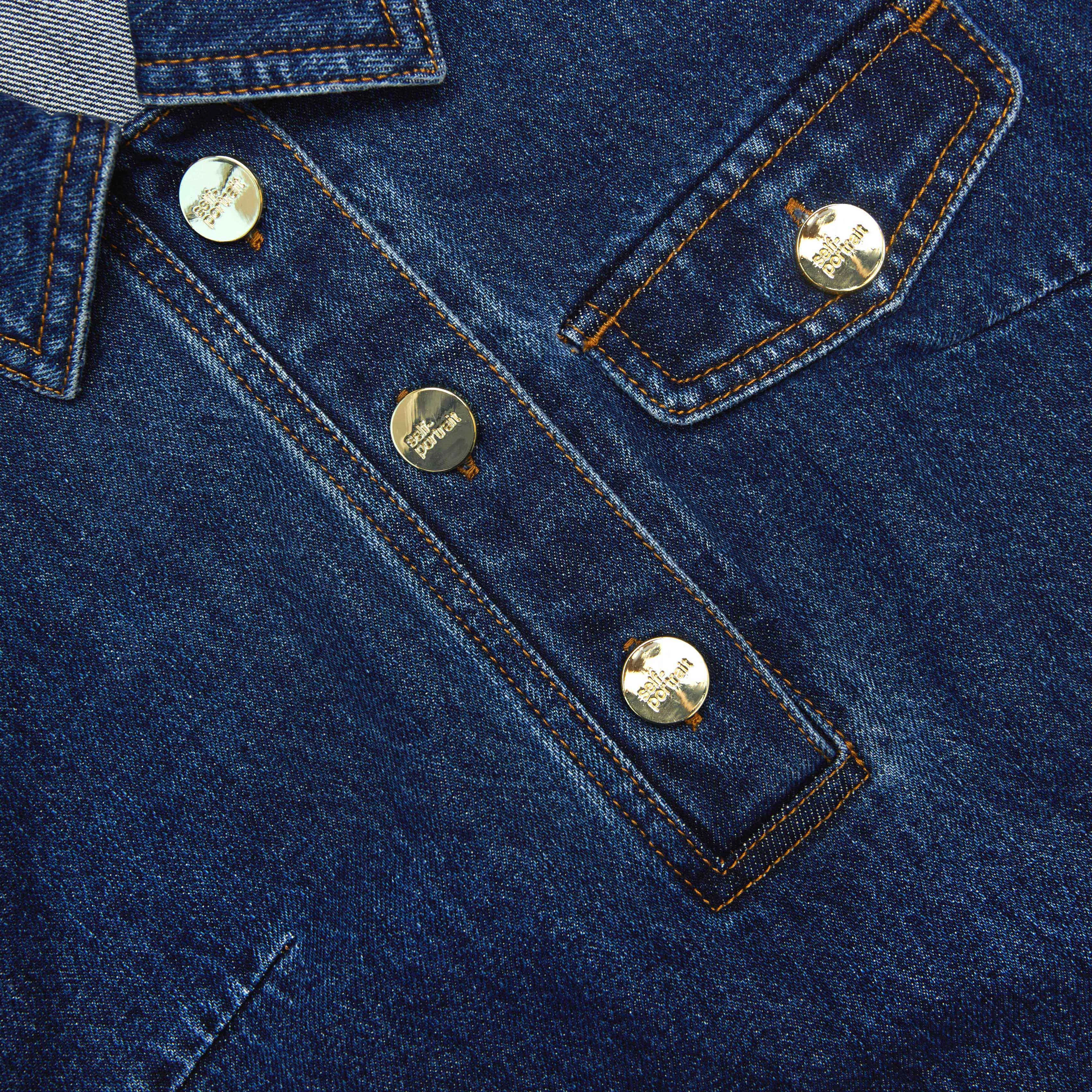 Denim Sleeveless Mini Dress Self Portrait