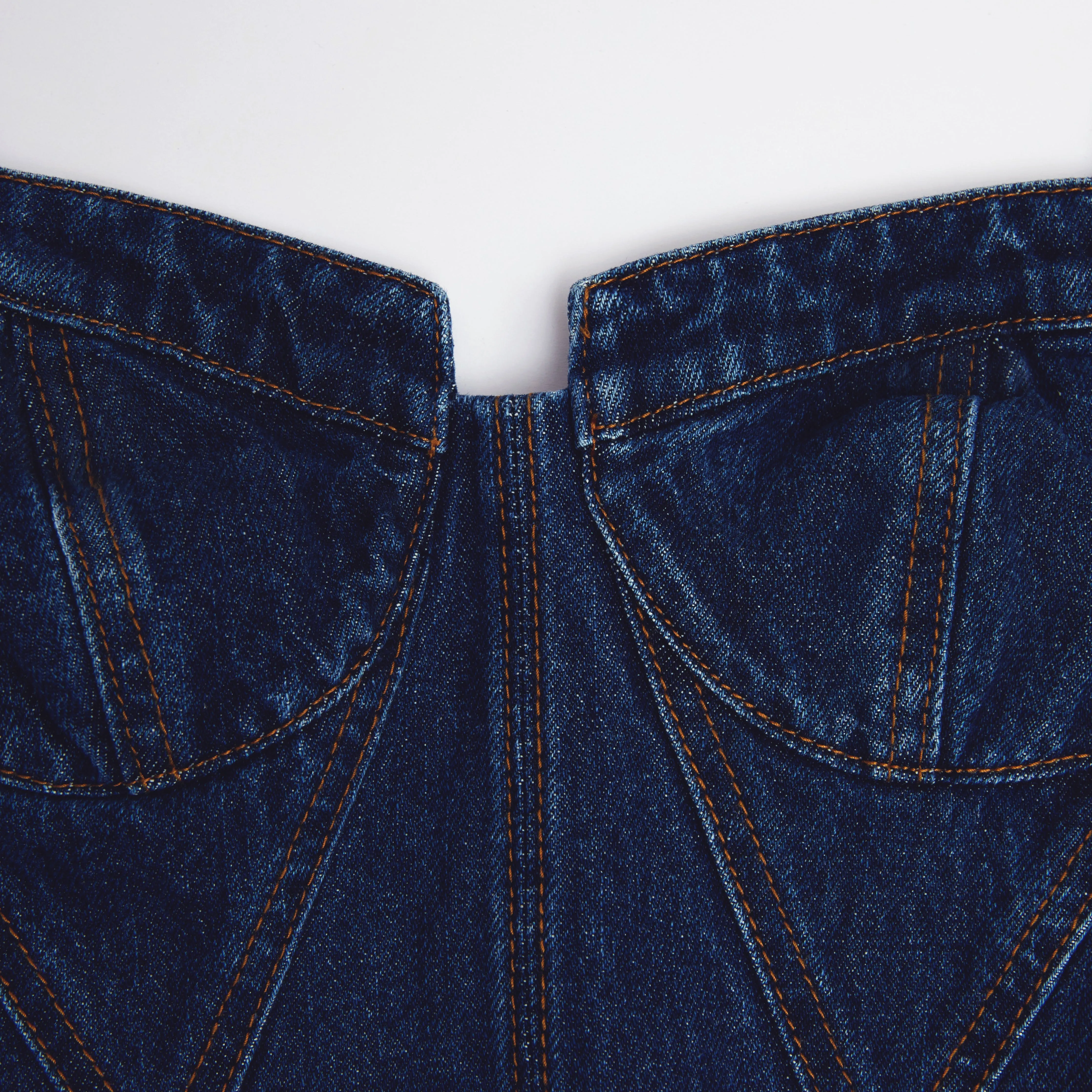 Denim Sweetheart Midi Dress Self Portrait