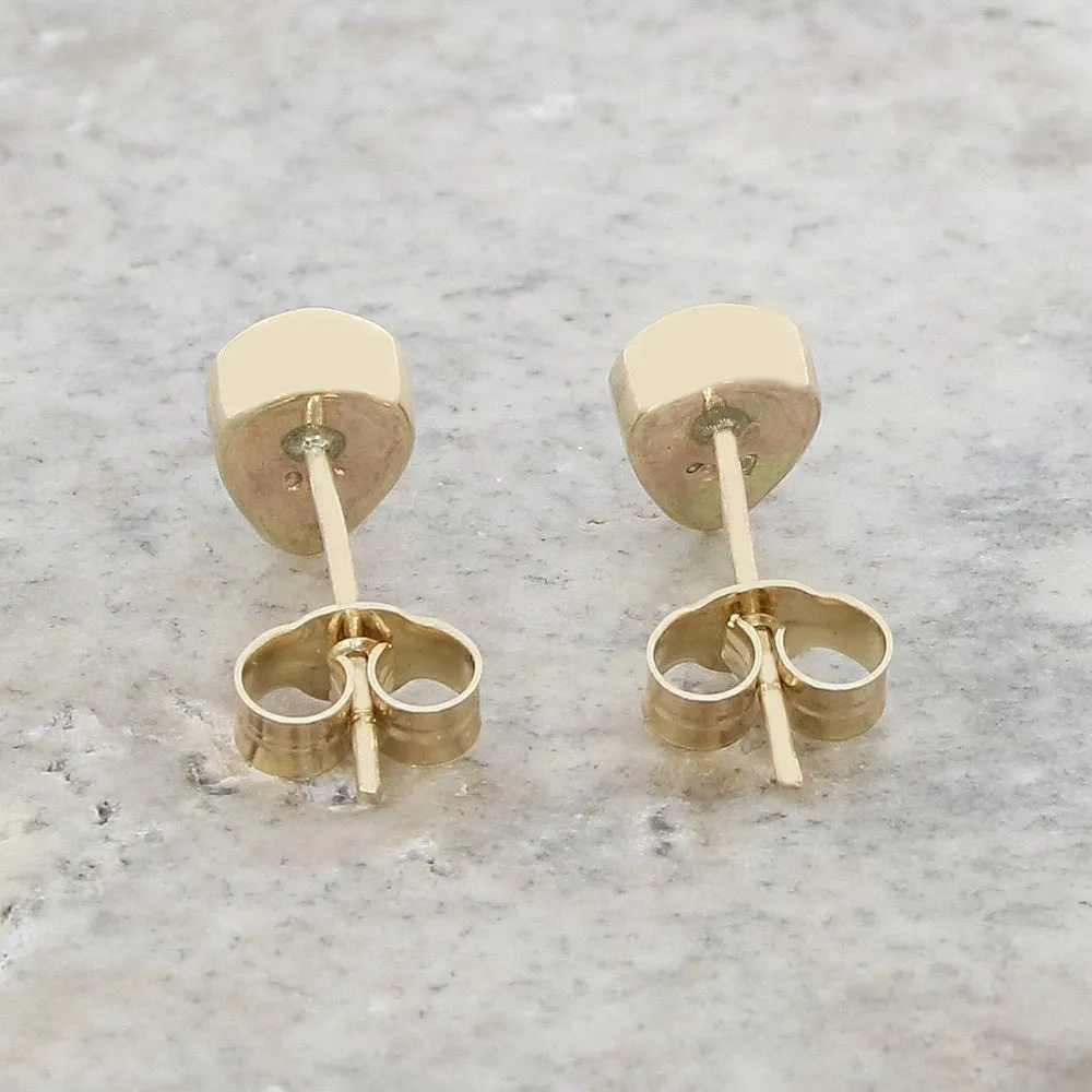 Derbyshire Blue John 9ct Yellow Gold Teardrop Shape Stud Earrings