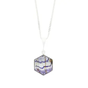 Derbyshire Blue John and Tigers Eye Small Sterling Silver Pendant and Chain
