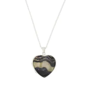 Derbyshire Blue John Heart Locket And Chain