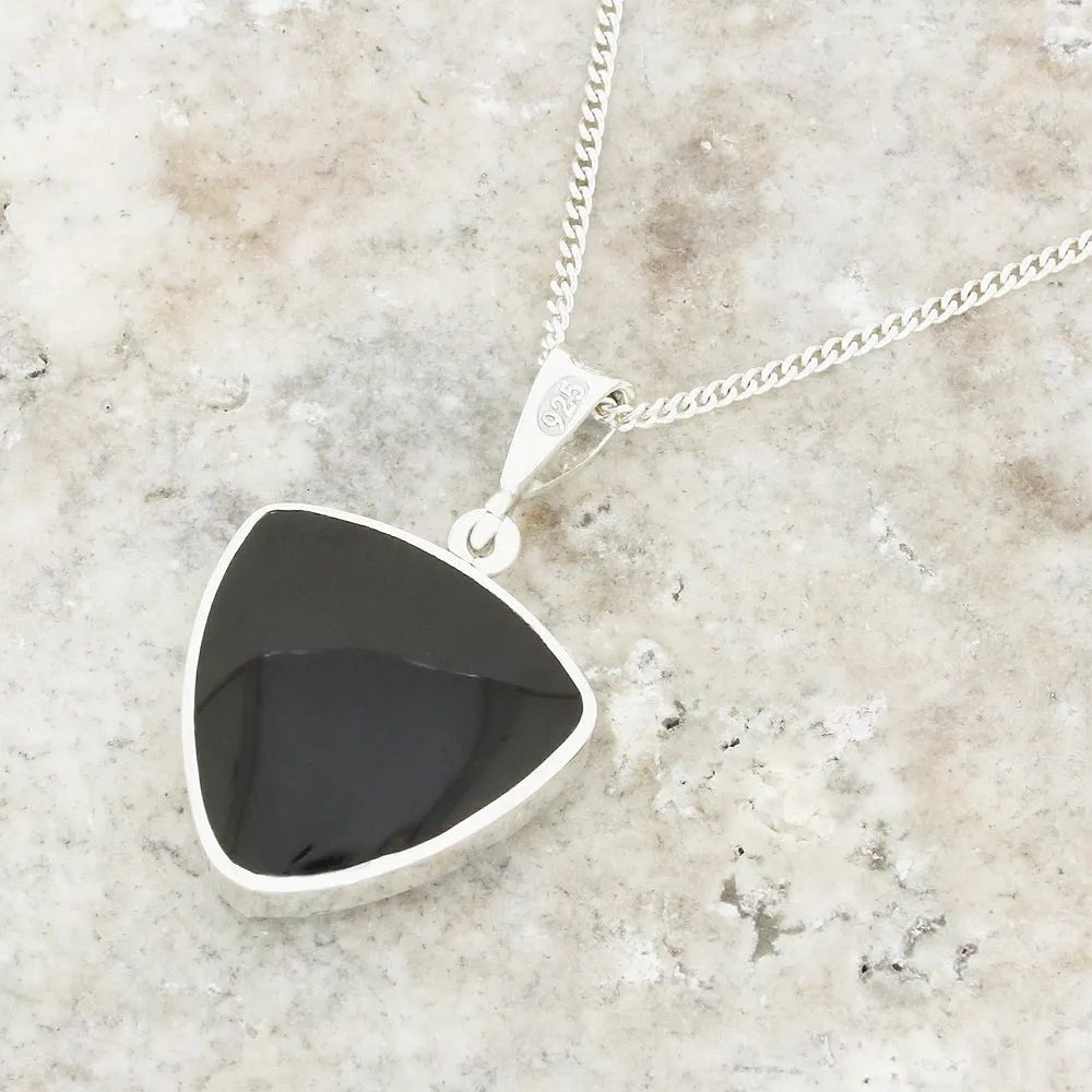 Derbyshire Blue John Sterling Silver Reversible Pendant And Chain