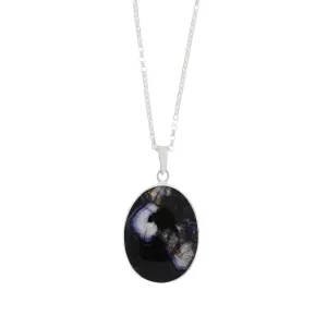 Derbyshire Blue John Tree of Life Oval Pendant And Chain