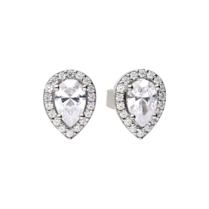 Diamonfire Sterling Silver Zirconia Teardrop Shaped Stud Earrings E5909