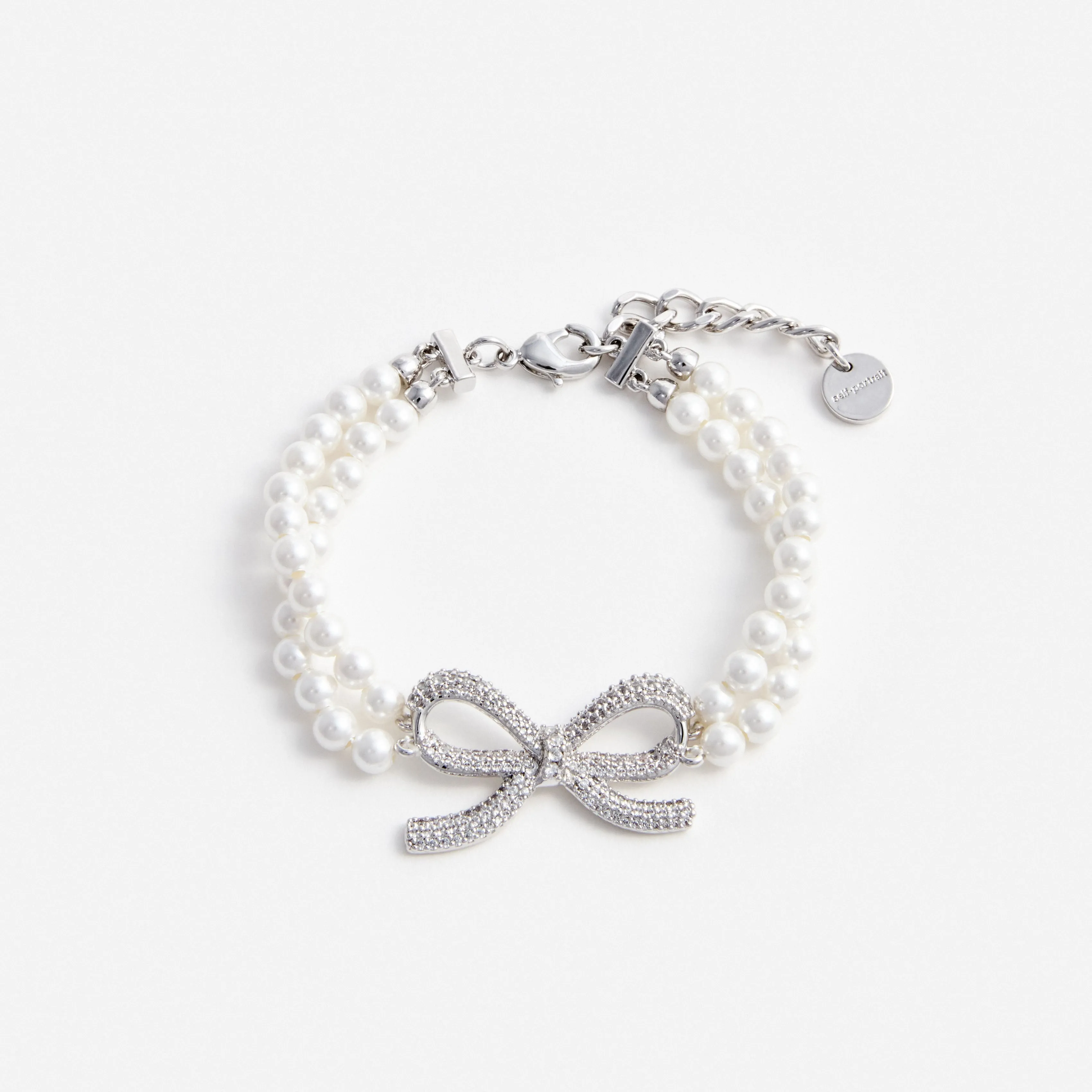 Double Pearl Bow Bracelet Self Portrait