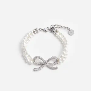 Double Pearl Bow Bracelet Self Portrait