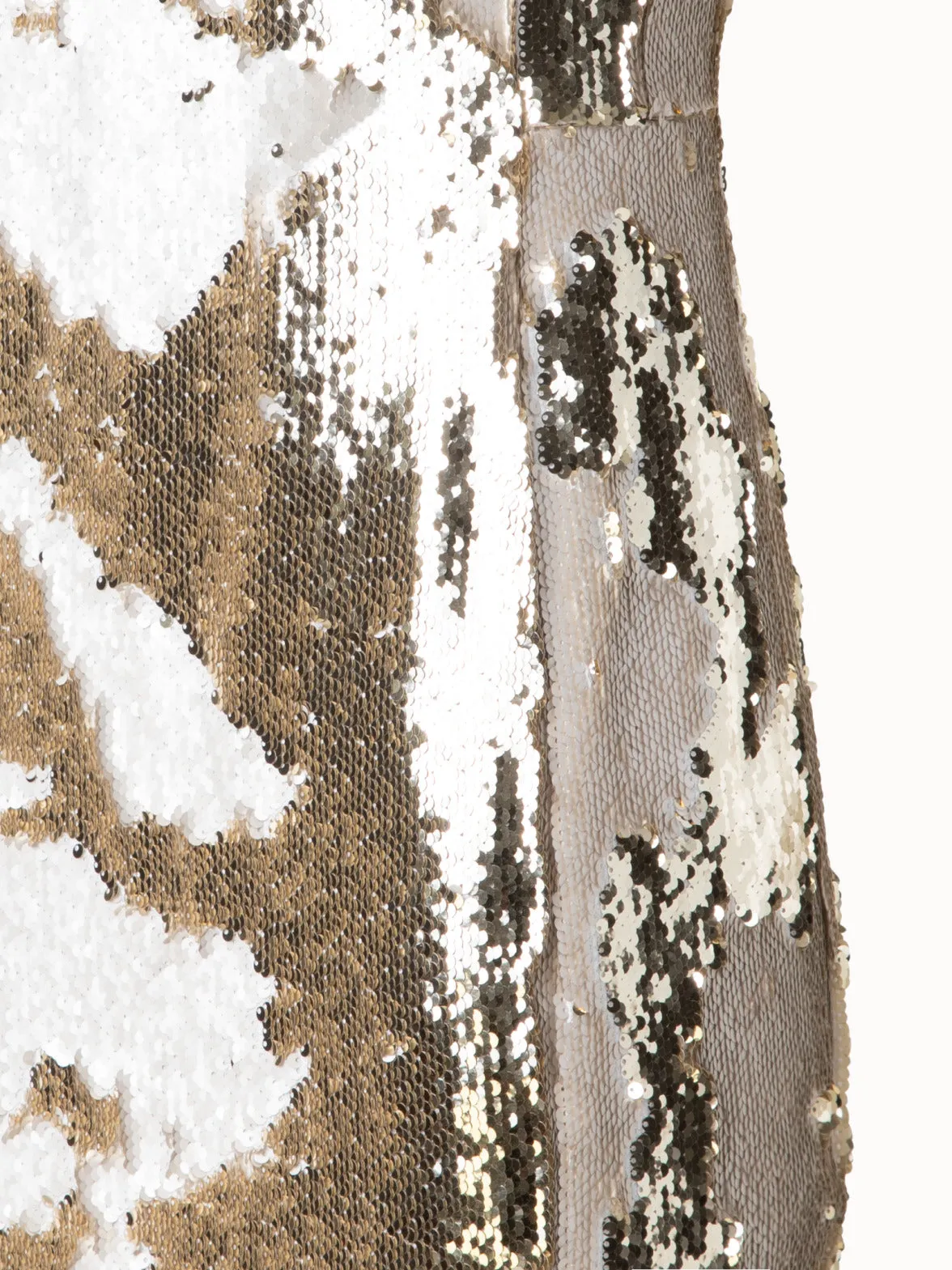 Dual Sequined Sheath Dress with Short Sleeves 