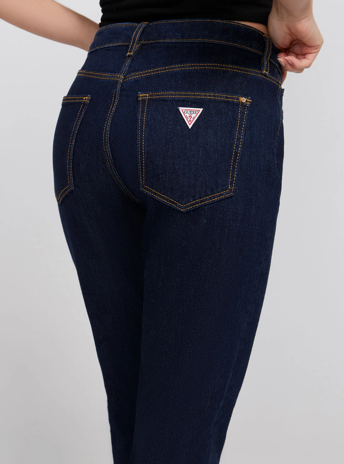 Eco Girly Mid-Rise Denim Jeans in Dark Blue Guess