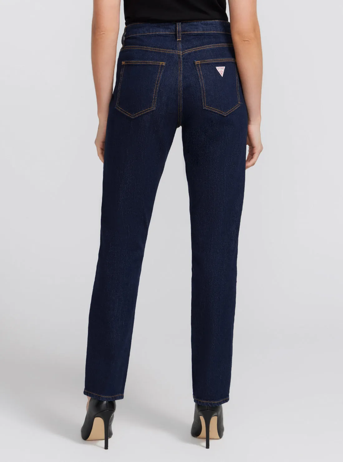 Eco Girly Mid-Rise Denim Jeans in Dark Blue Guess