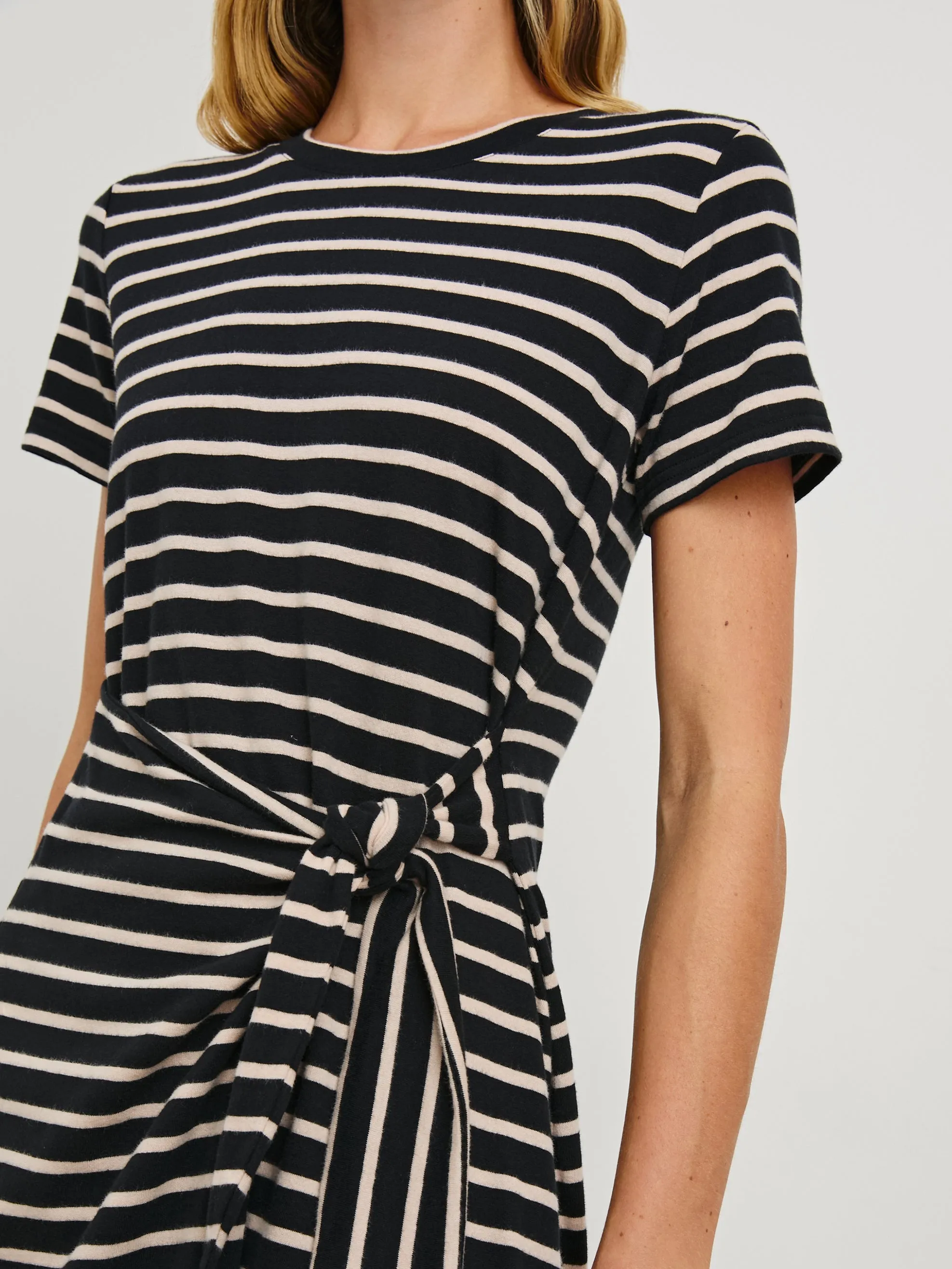 EDIE DRESS - BLACK IVORY STRIPE Rails