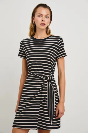 EDIE DRESS - BLACK IVORY STRIPE Rails