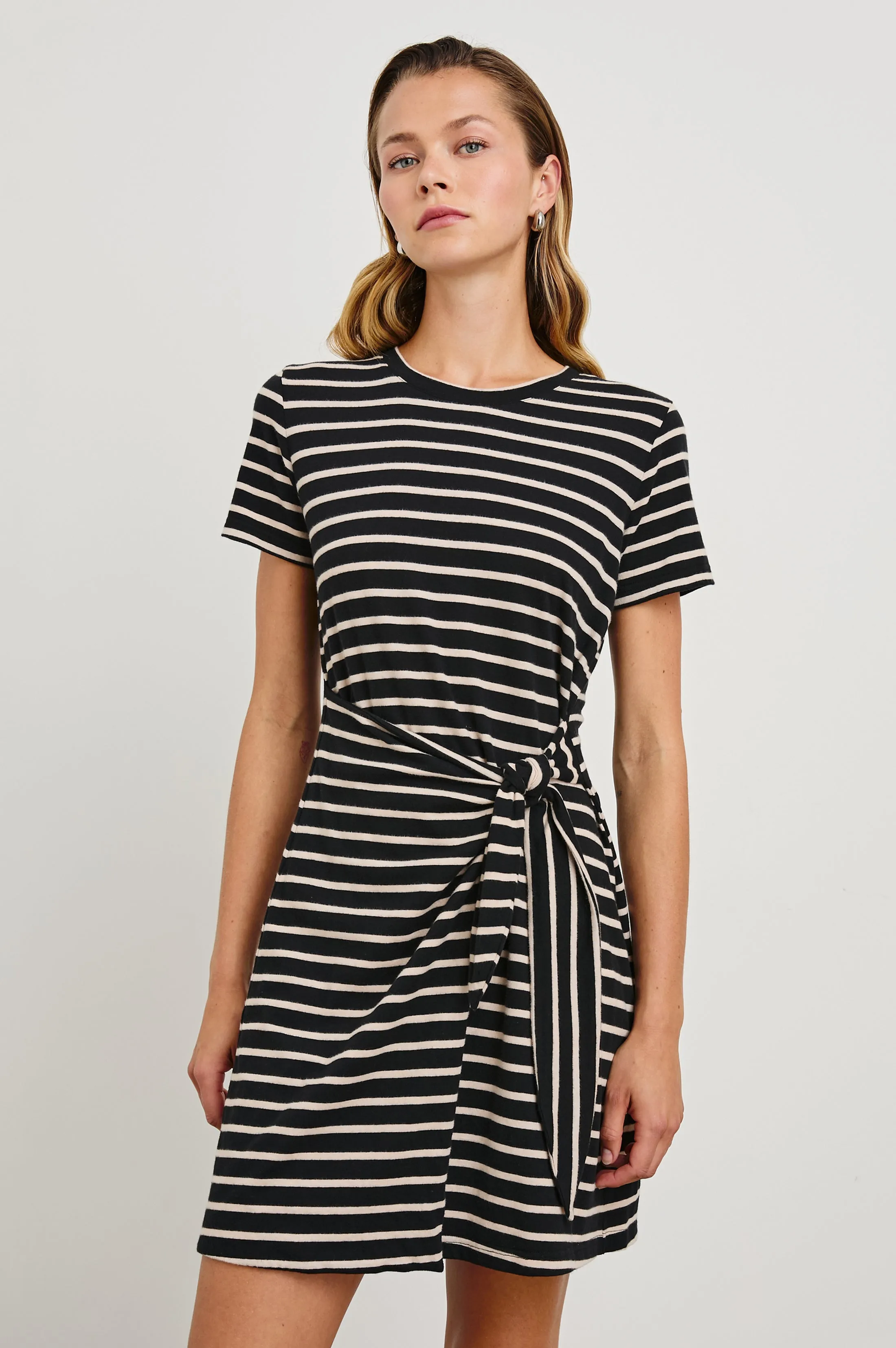 EDIE DRESS - BLACK IVORY STRIPE Rails