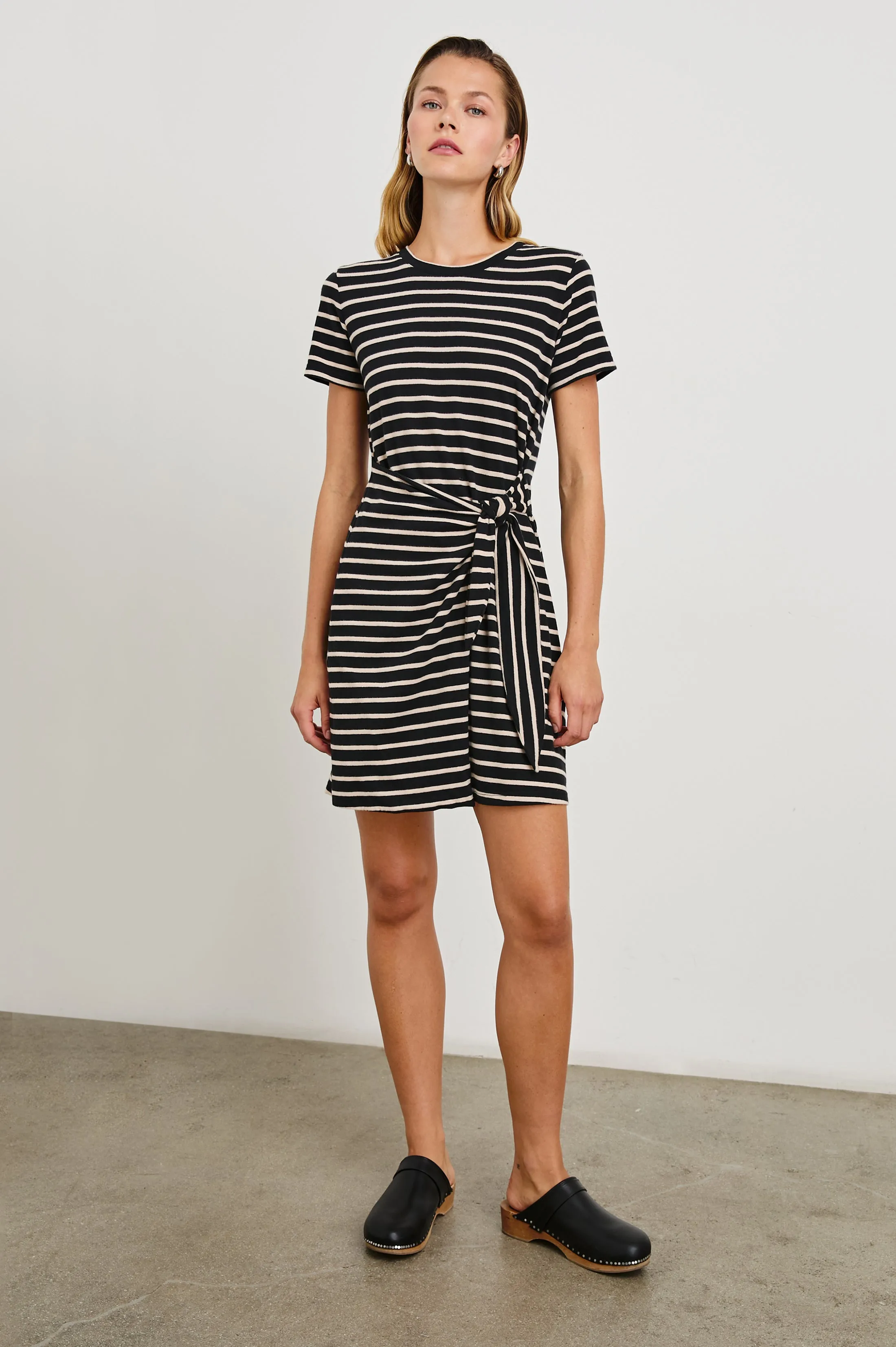 EDIE DRESS - BLACK IVORY STRIPE Rails