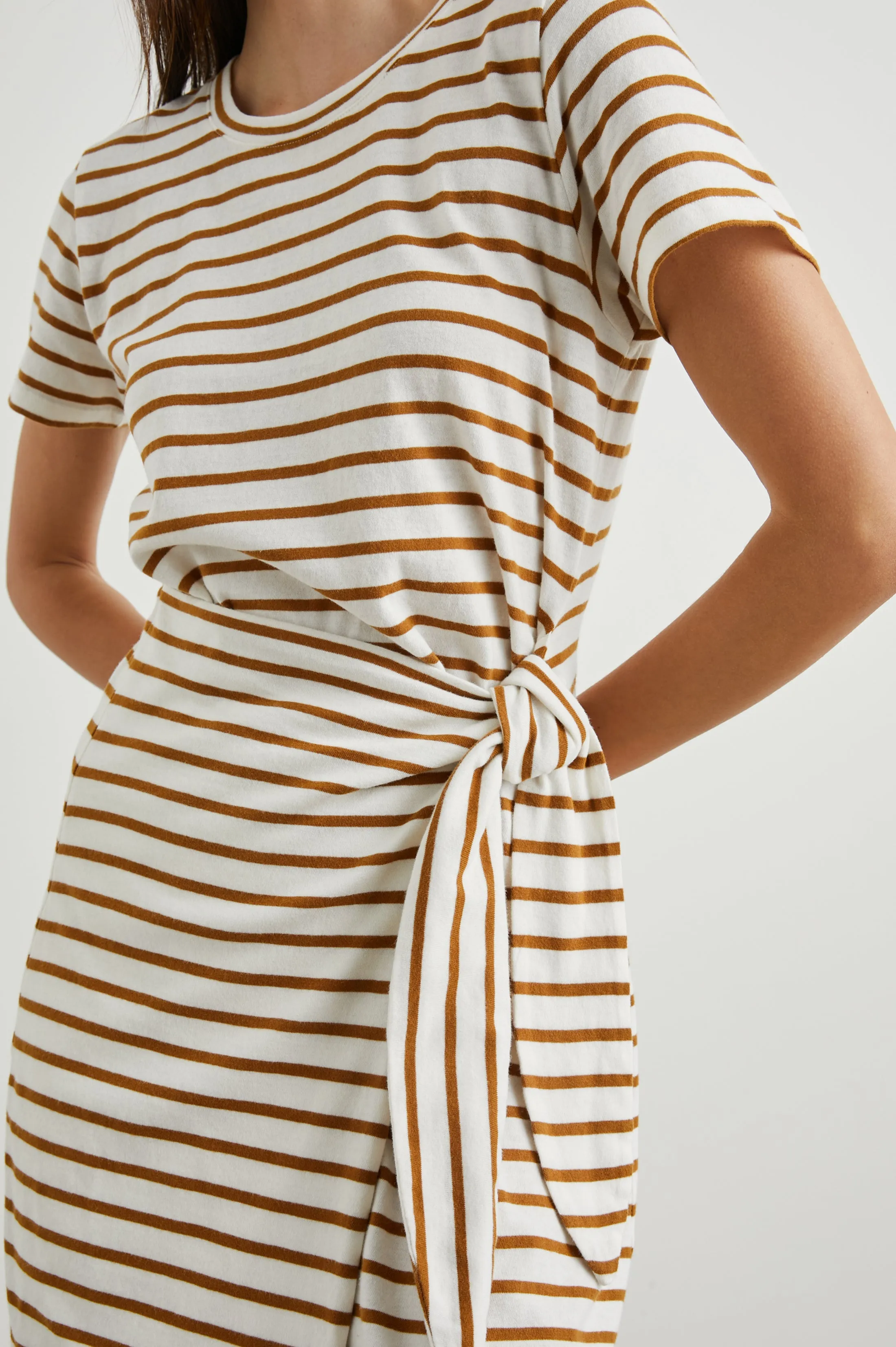 EDIE DRESS - CARMEL STRIPE Rails