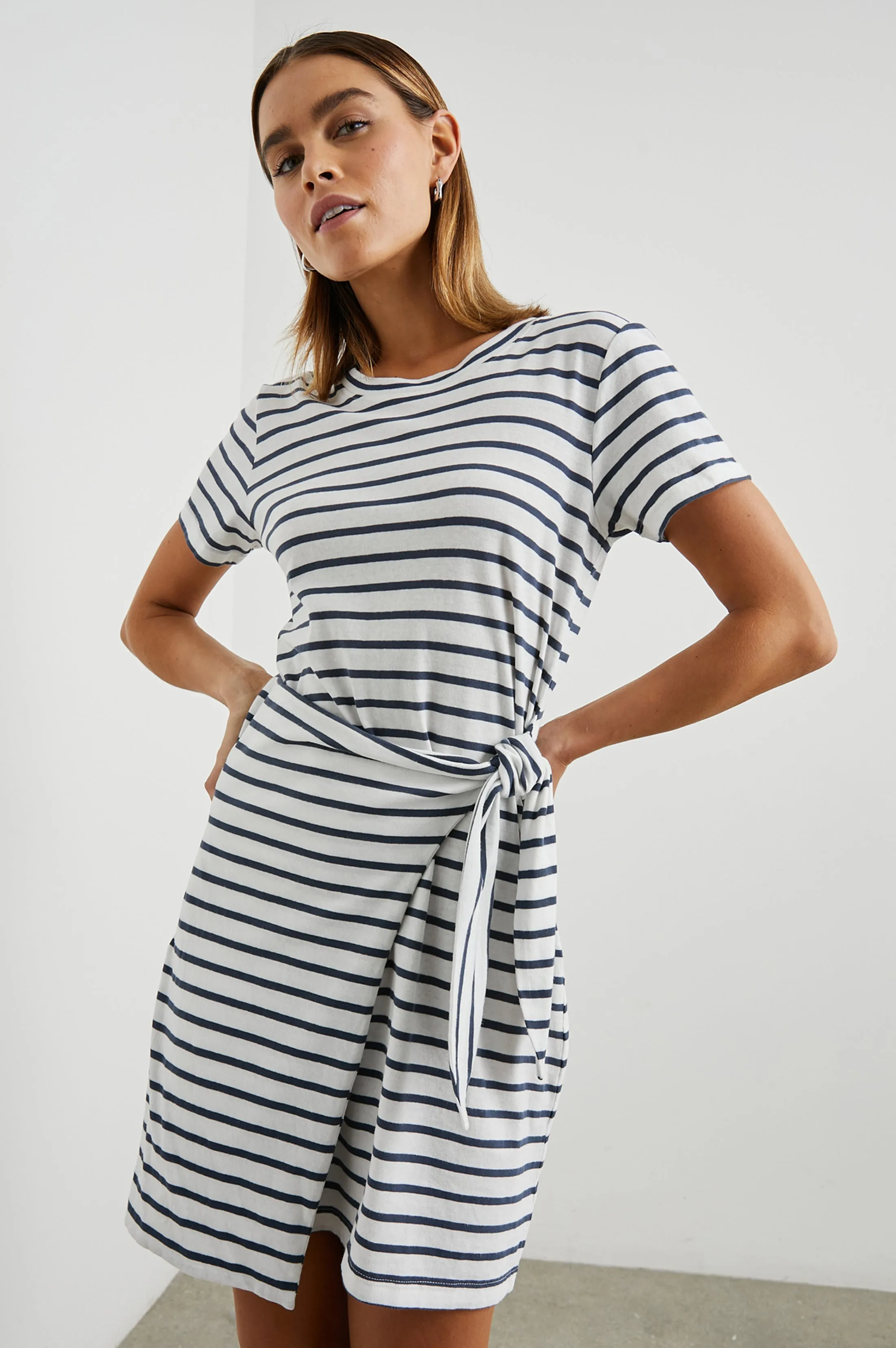 EDIE DRESS - IVORY NAVY STRIPE Rails