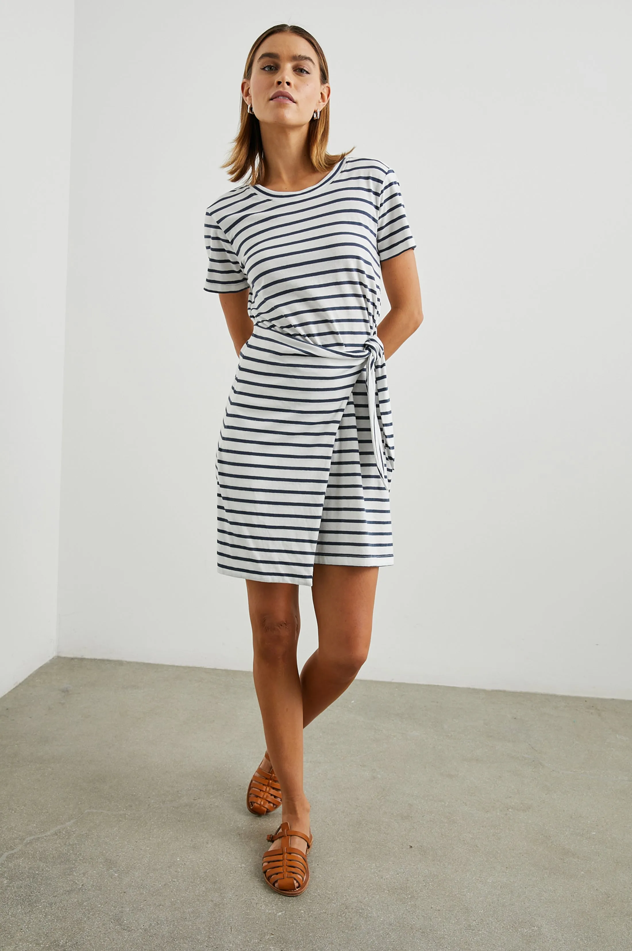 EDIE DRESS - IVORY NAVY STRIPE Rails