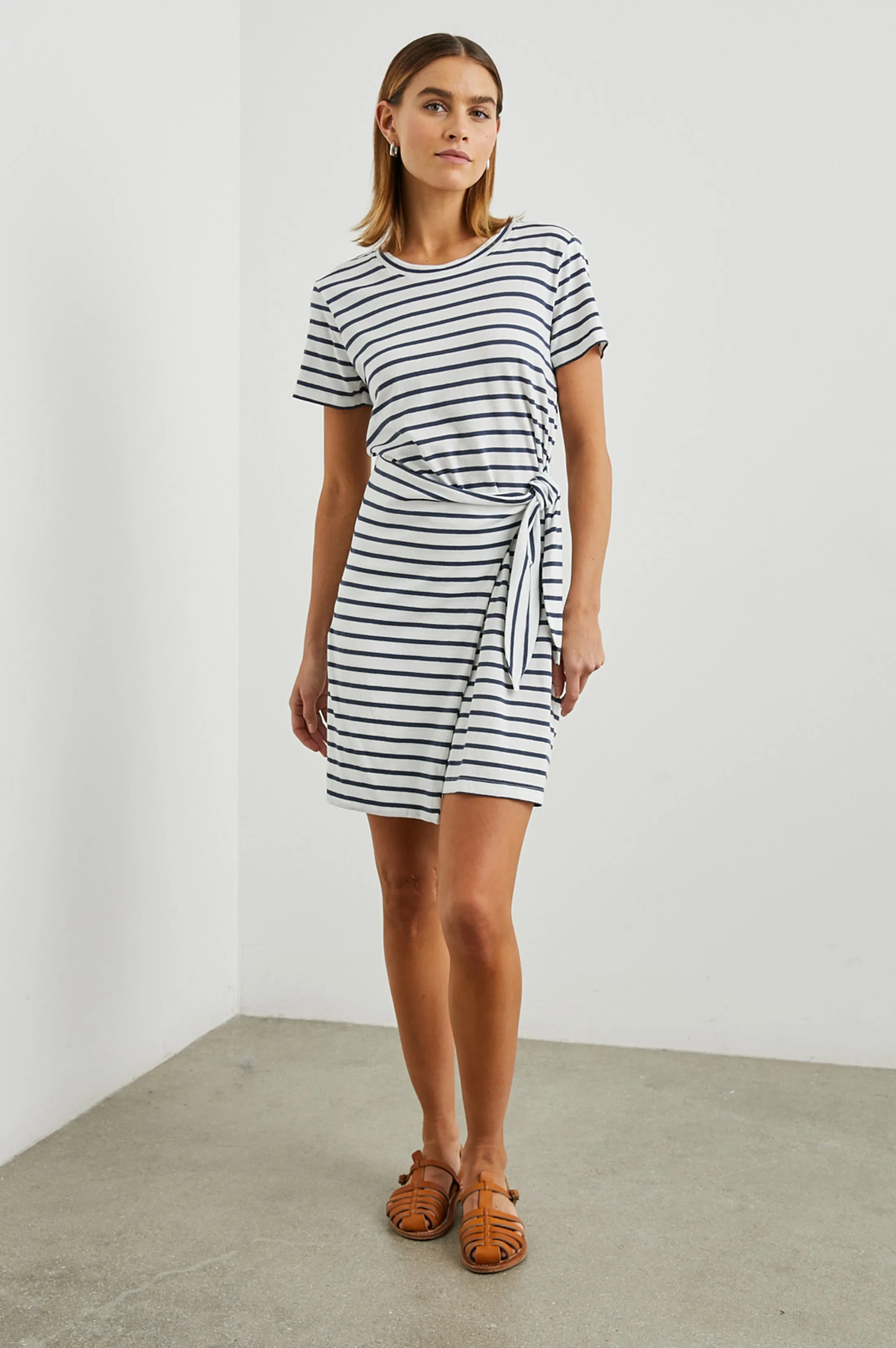 EDIE DRESS - IVORY NAVY STRIPE Rails
