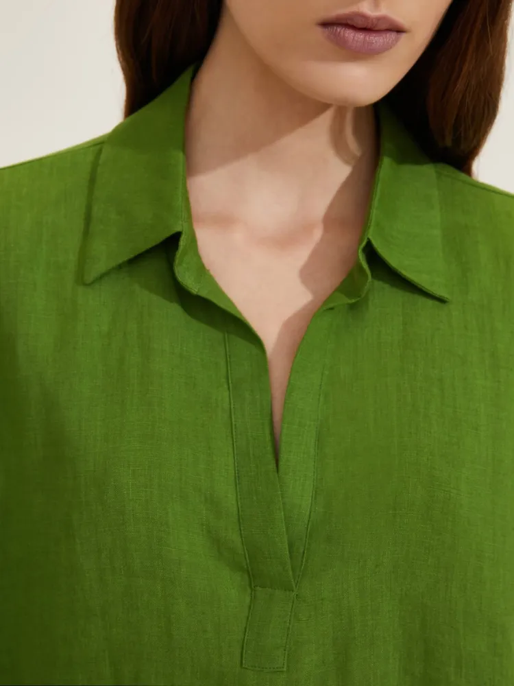 Emme Marella Nave Linen Shirt Green