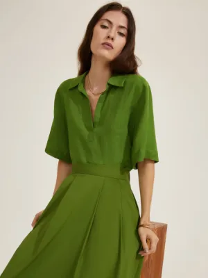 Emme Marella Nave Linen Shirt Green