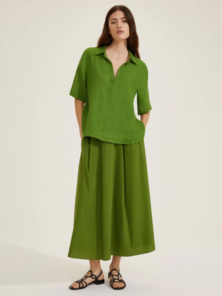 Emme Marella Nave Linen Shirt Green