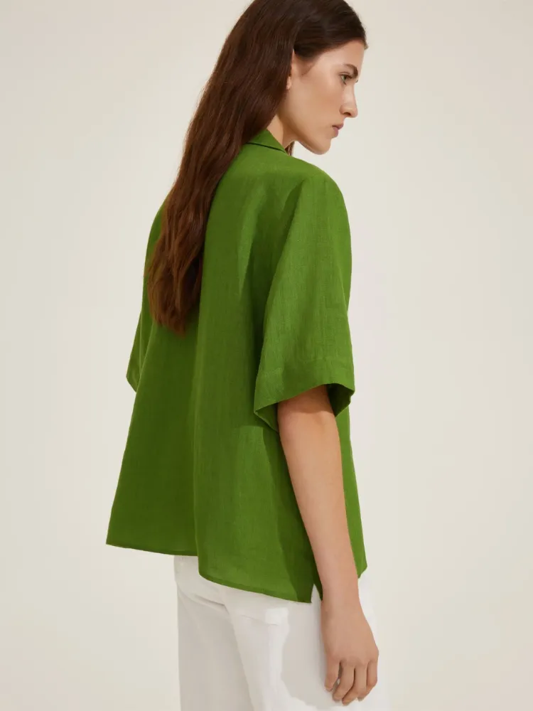 Emme Marella Nave Linen Shirt Green