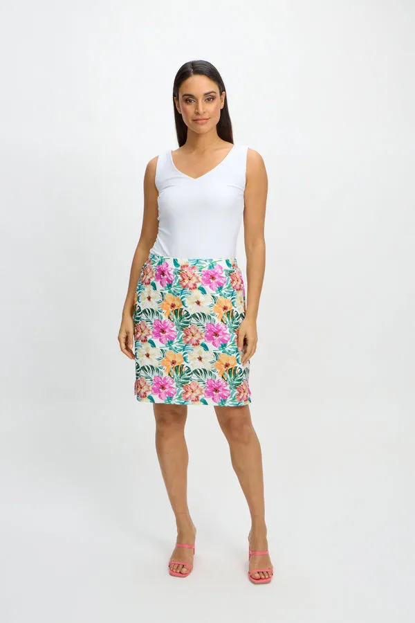 Emproved Women's Pull On Printed Skort - Hawaiian Flowers