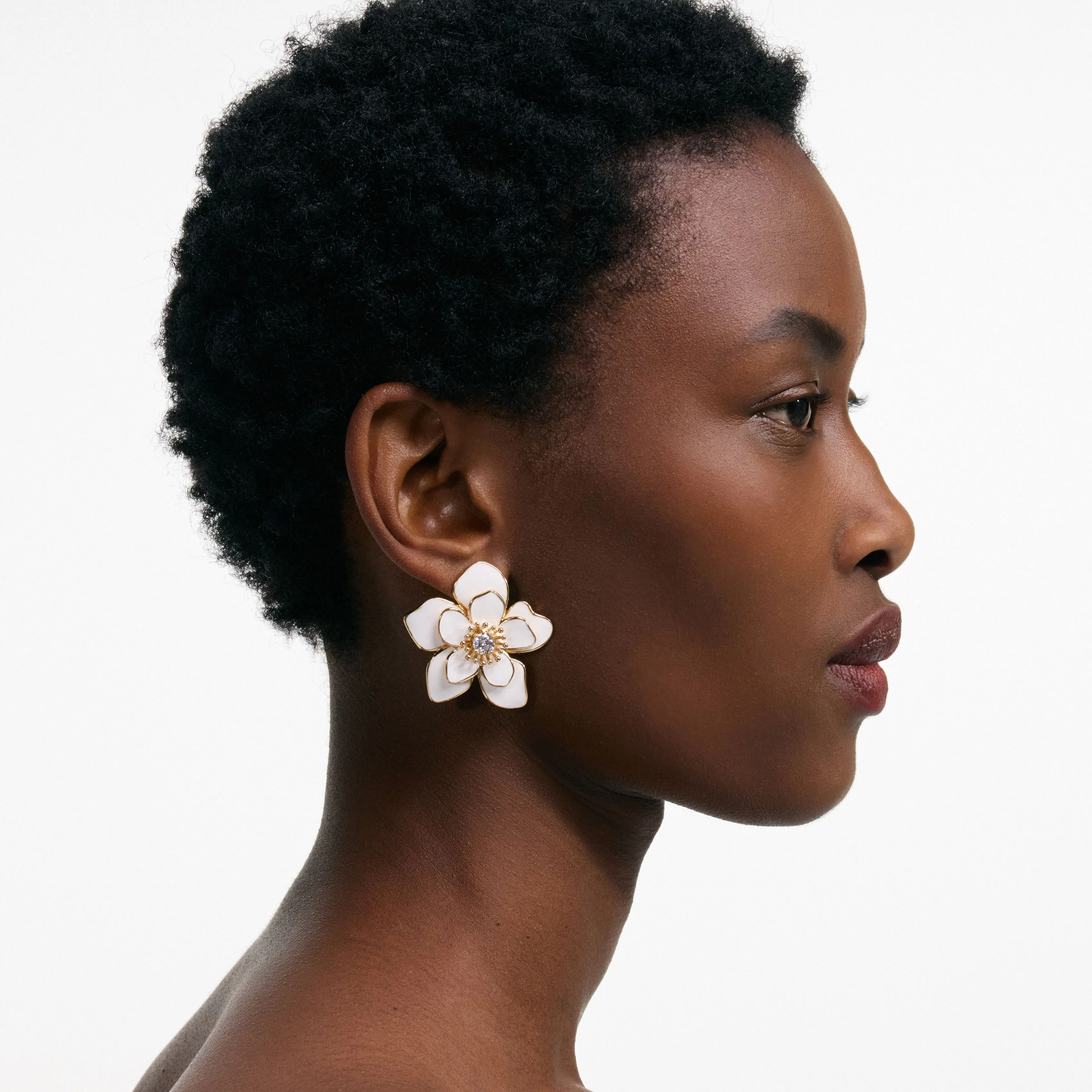 Enamel Flower Earrings Self Portrait