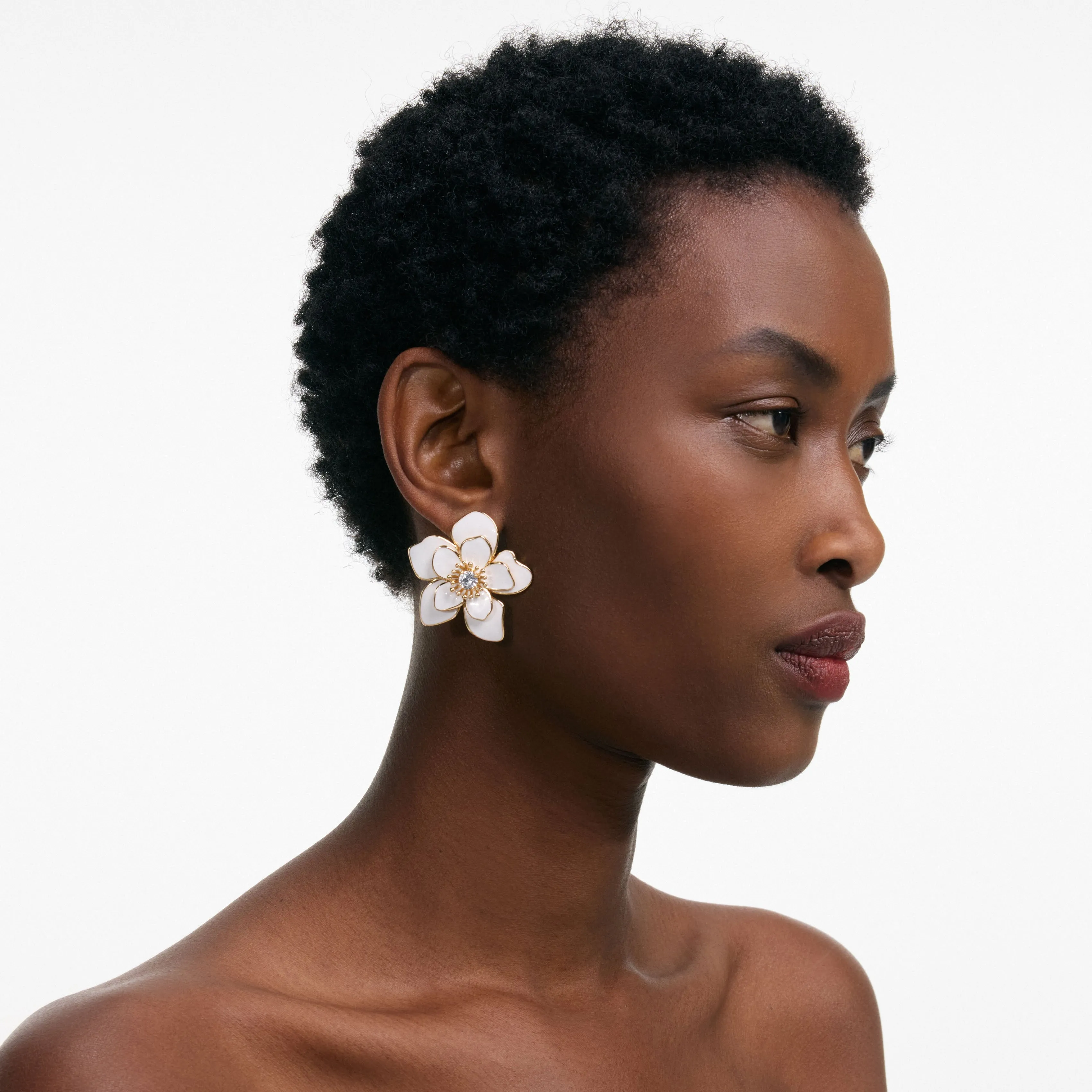 Enamel Flower Earrings Self Portrait