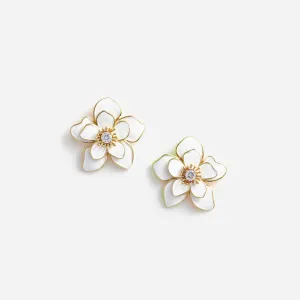 Enamel Flower Earrings Self Portrait