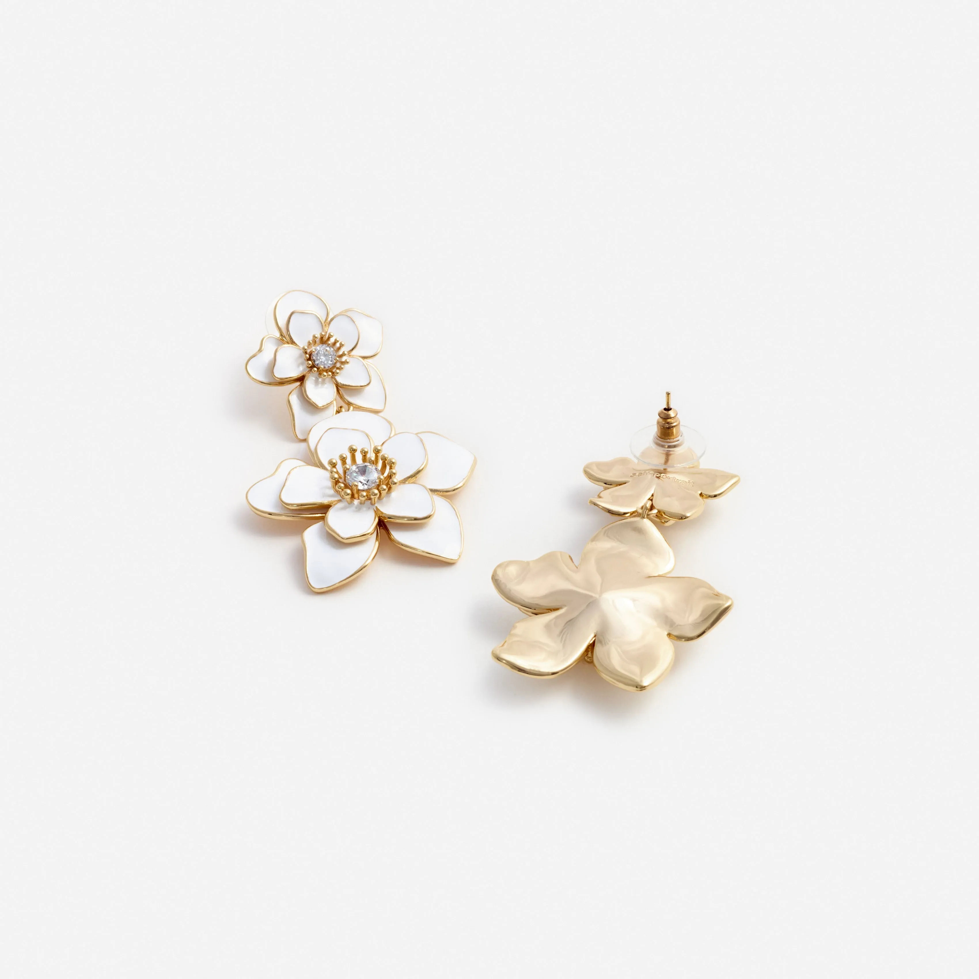 Enamel Flower Tiered Earrings Self Portrait