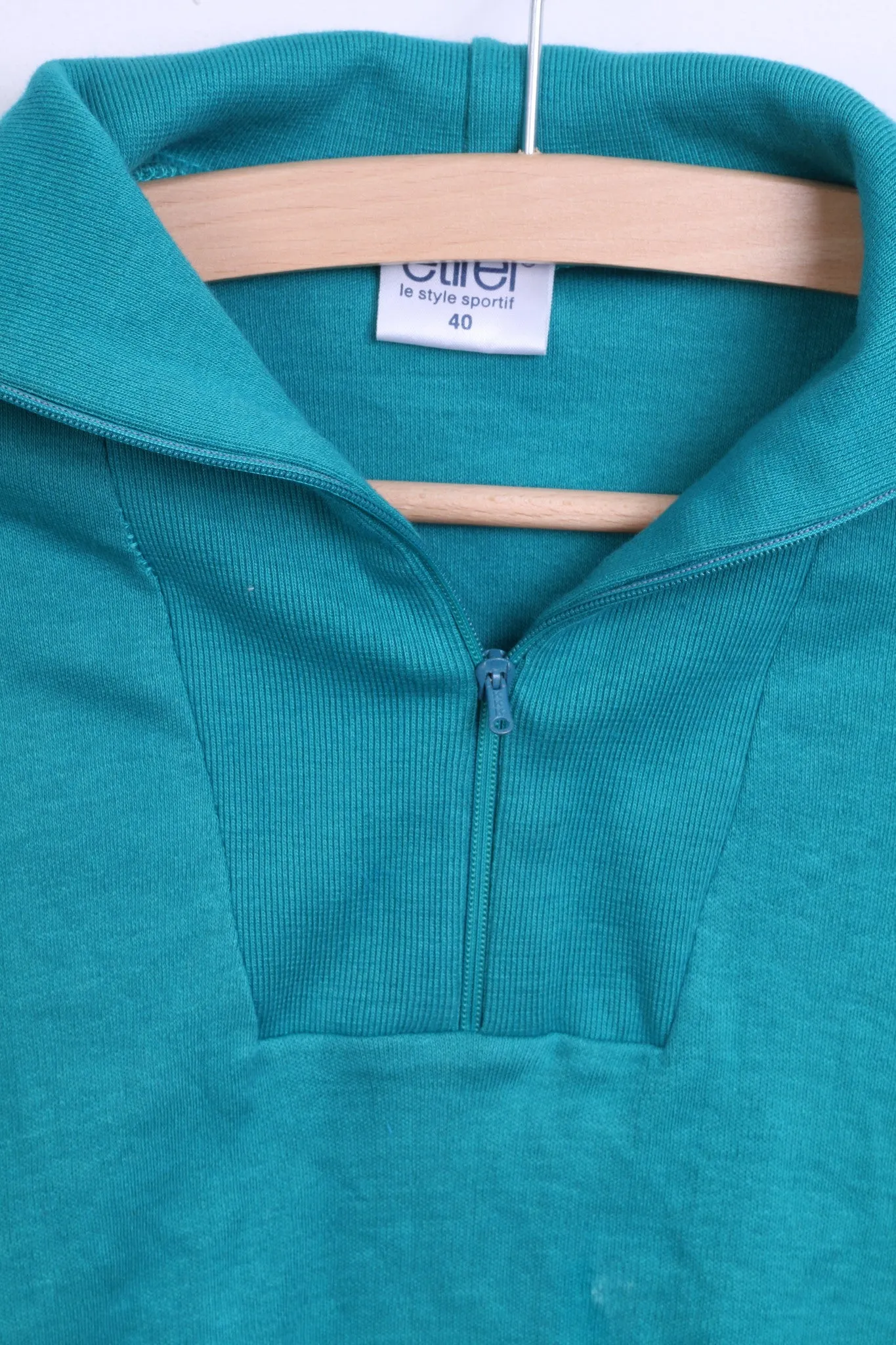 Etirel Womens 40 M/L Shirt Blouse Golf Zip Neck Cotton Sea Color
