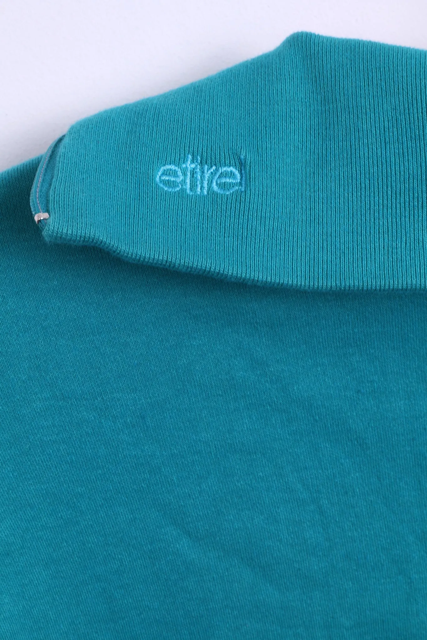 Etirel Womens 40 M/L Shirt Blouse Golf Zip Neck Cotton Sea Color