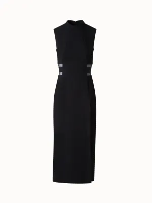 Evening Sheath Dress with Tulle Waist Inset 