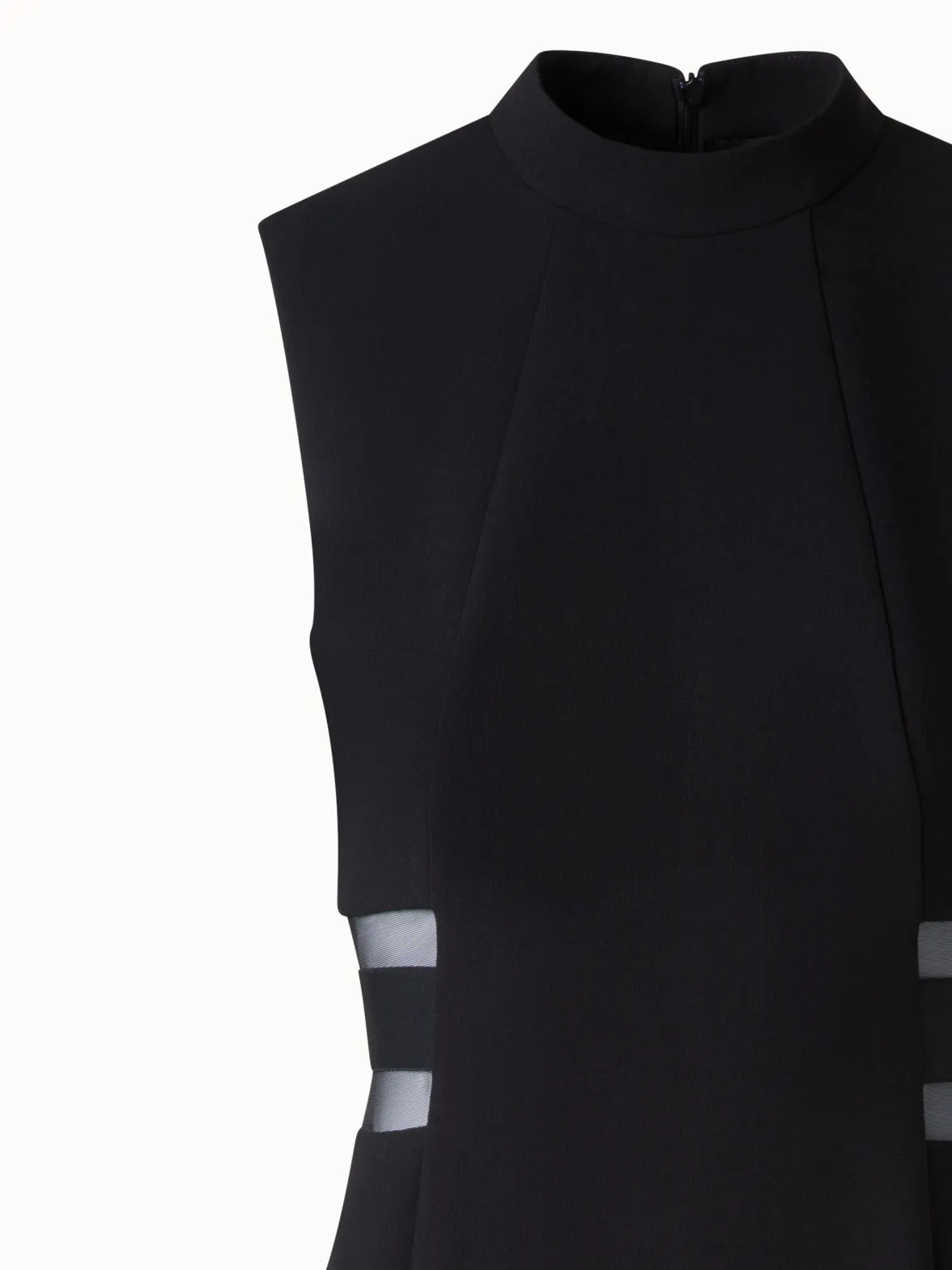 Evening Sheath Dress with Tulle Waist Inset 