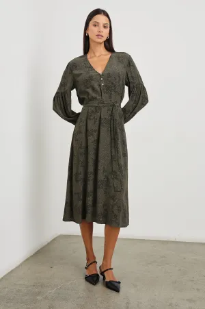 FABIAN DRESS - OLIVE PEBBLE Rails
