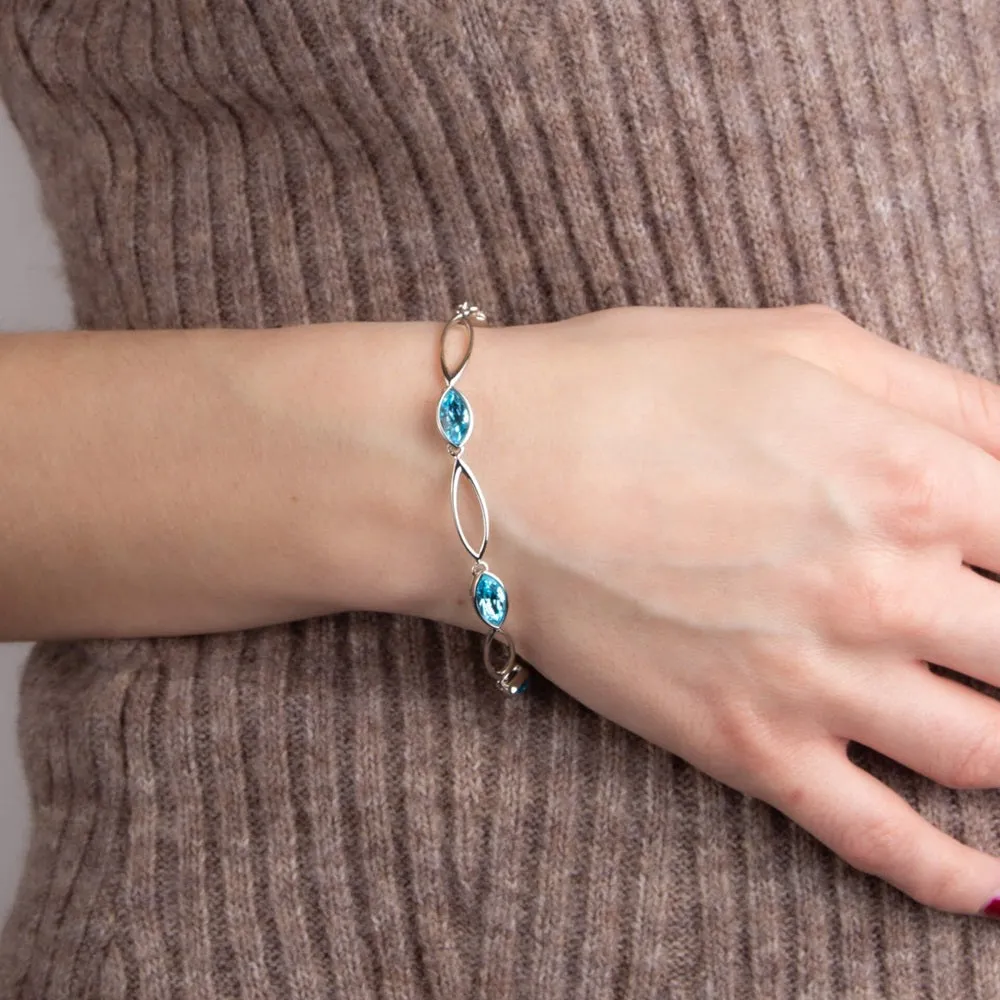 Fiorelli Silver Aqua Crystal Bracelet B5211A