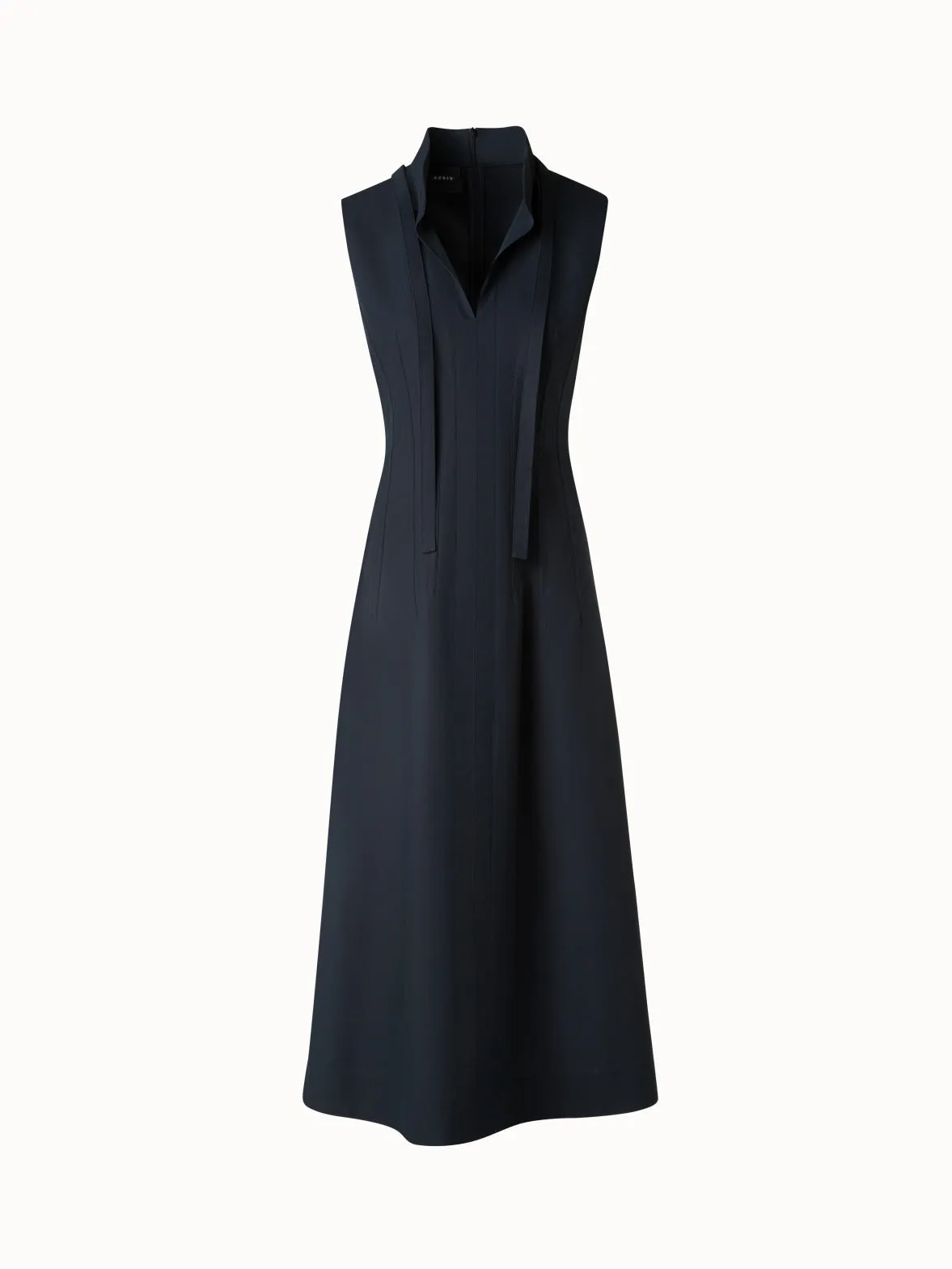Fit-and-Flare Cotton Midi Dress with Bow 