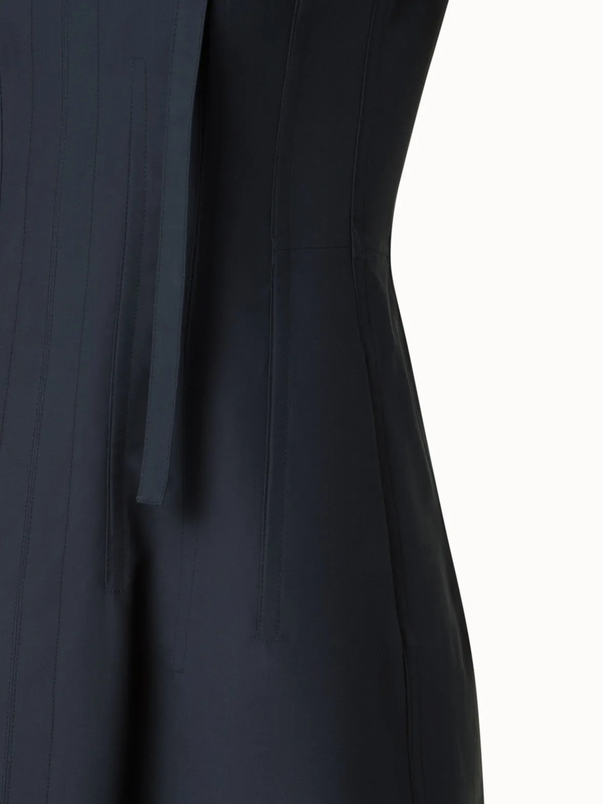 Fit-and-Flare Cotton Midi Dress with Bow 
