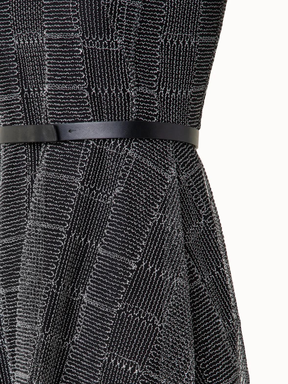 Fit and Flare Squares on Tulle Midi Dress 