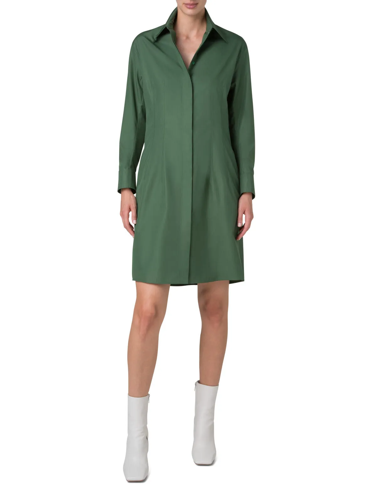 Fitted Cotton Shirt Dress 